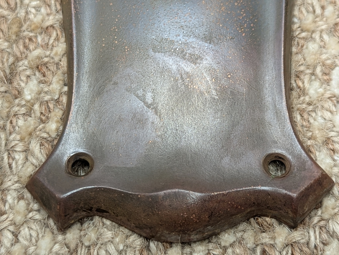 3" x 11" Antique Stamped Brass Door Knob Plate