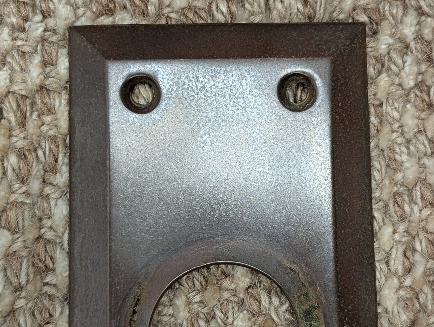 2 7/8" x 10" Antique Stamped Brass Door Knob Plate