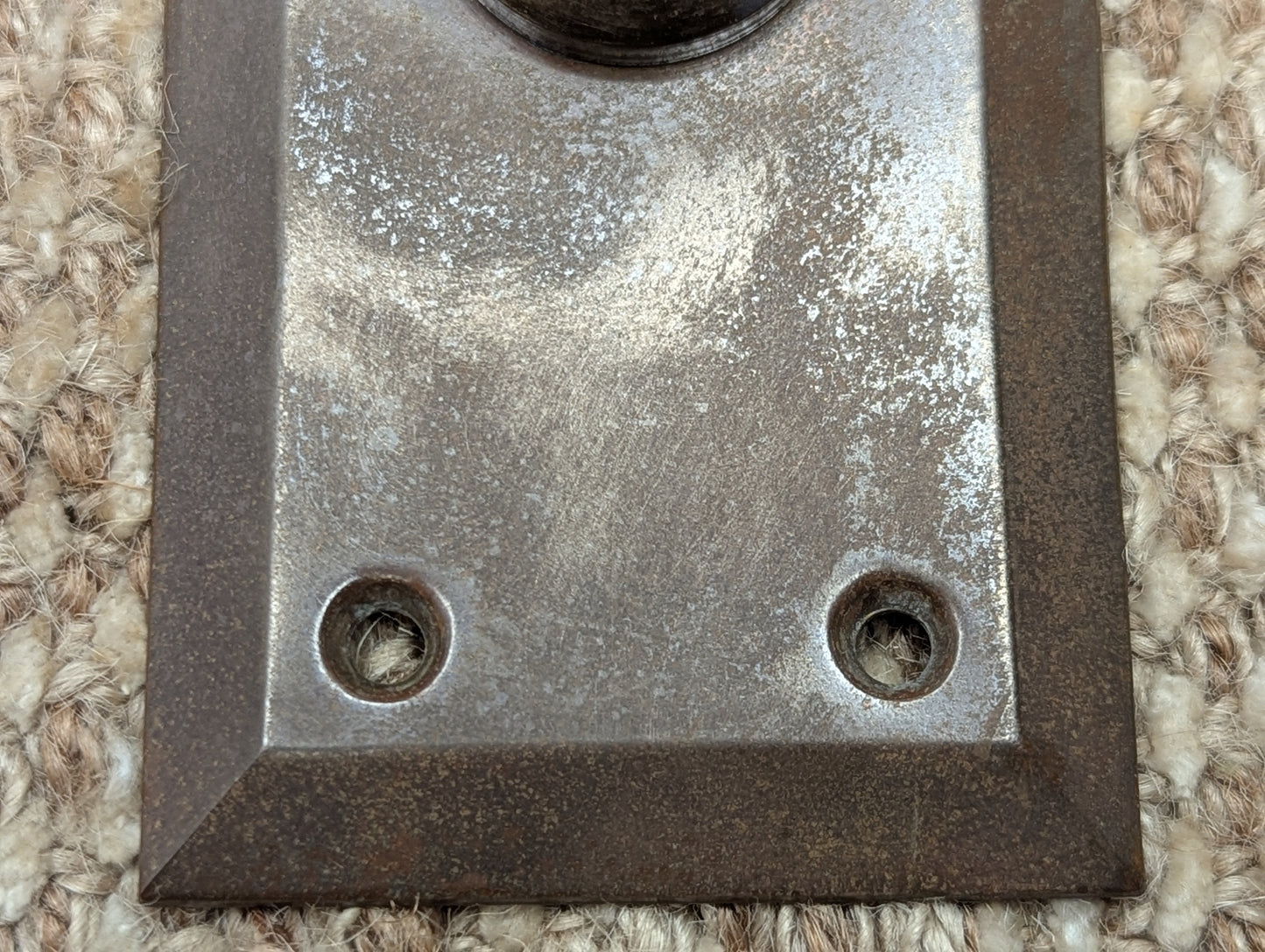 2 7/8" x 10" Antique Stamped Brass Door Knob Plate