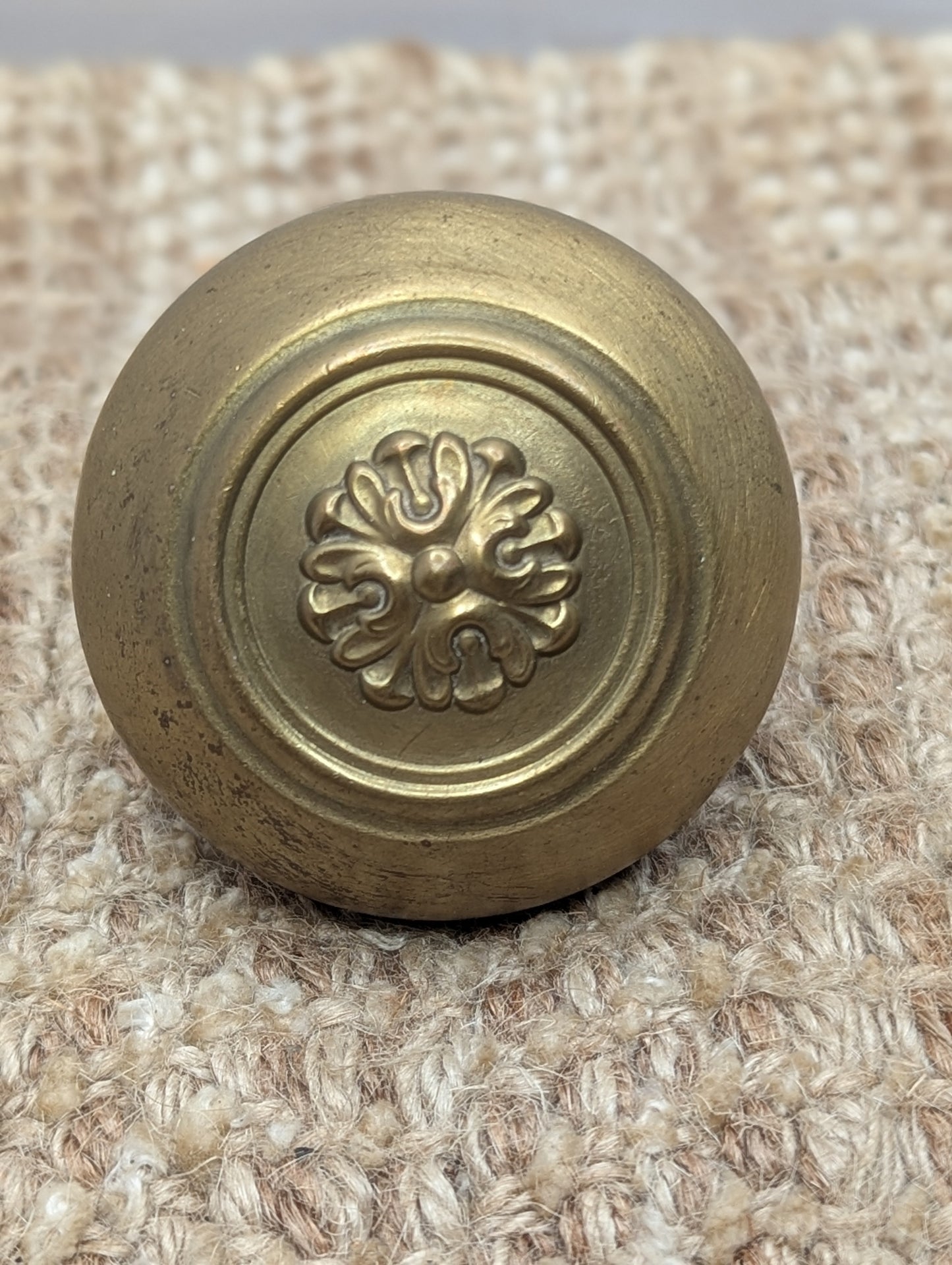 2 1/4" Antique Russell & Erwin "Roland" Decorative Brass Door Knob Circa 1909