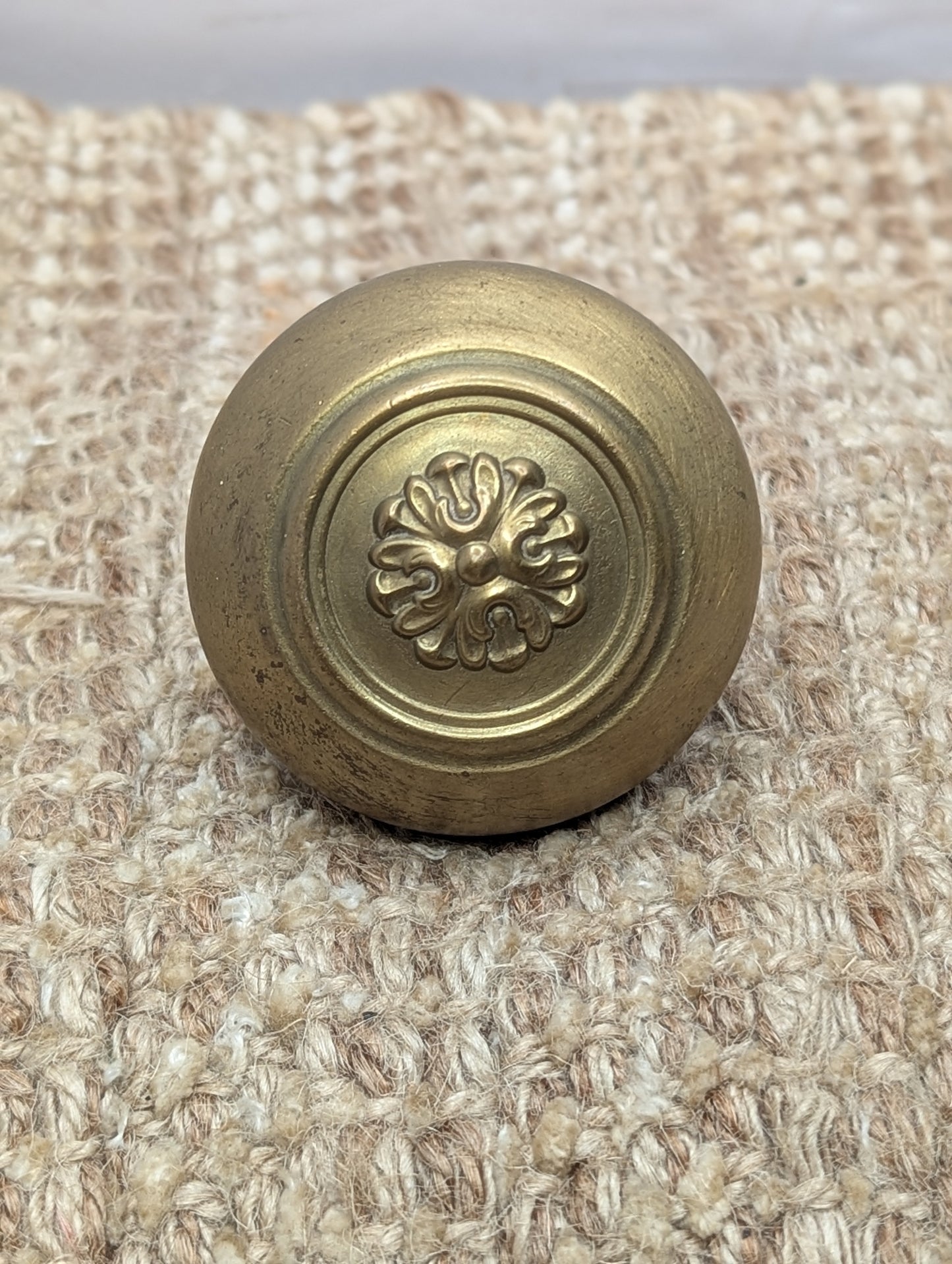 2 1/4" Antique Russell & Erwin "Roland" Decorative Brass Door Knob Circa 1909