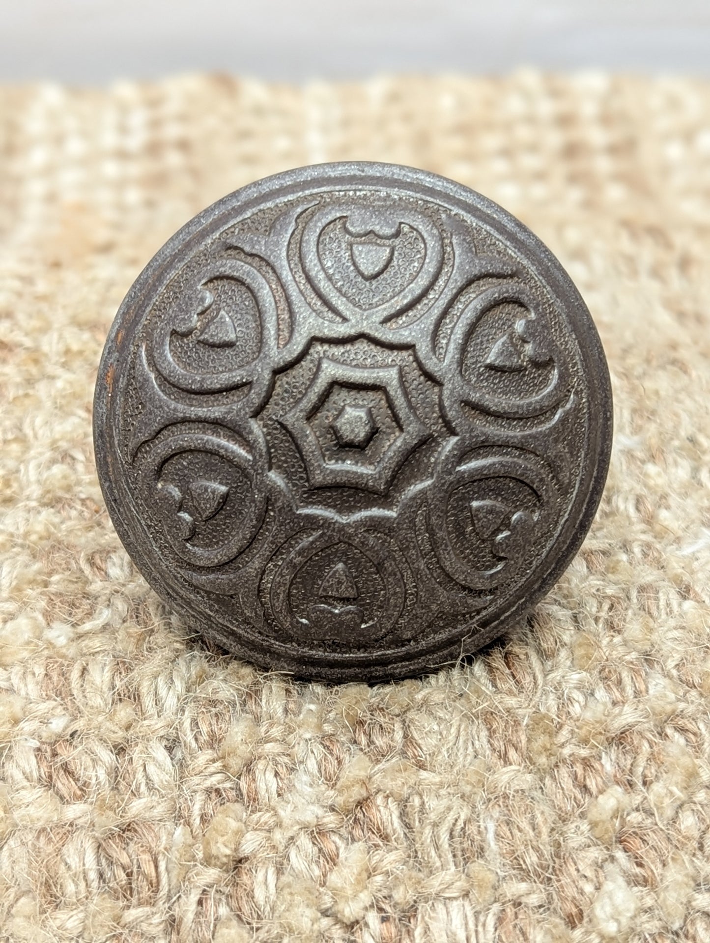 2 1/4" Antique Yale & Towne "Florian" Decorative Steel Door Knob Circa 1905