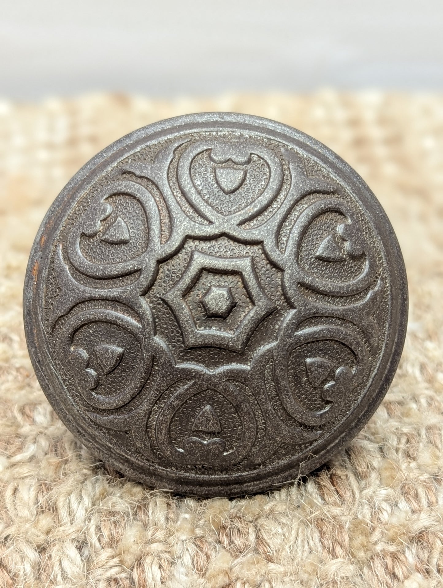 2 1/4" Antique Yale & Towne "Florian" Decorative Steel Door Knob Circa 1905