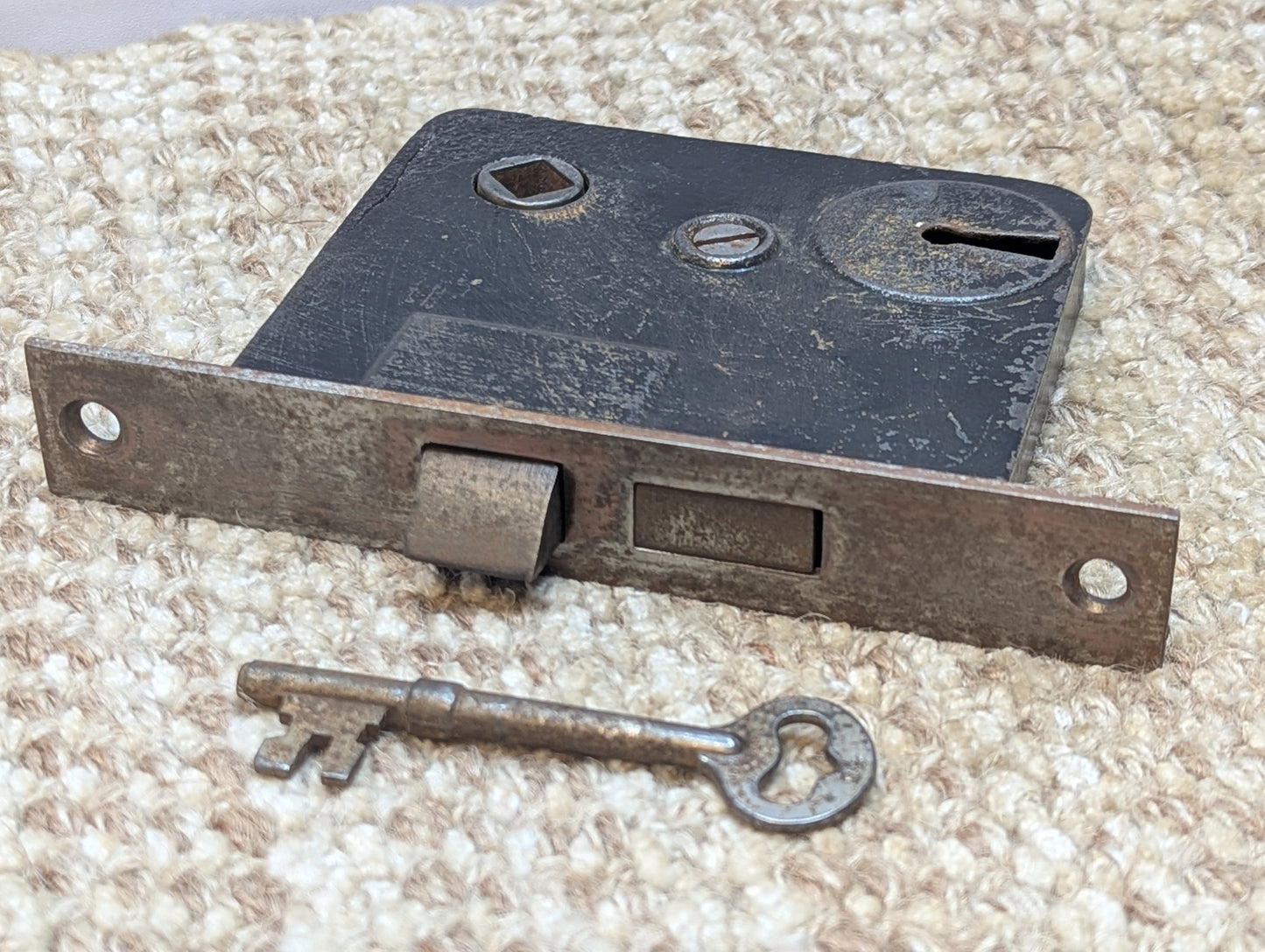 Antique Norwalk Interior Mortise Lock Door Hardware #9420 N-3 With Key
