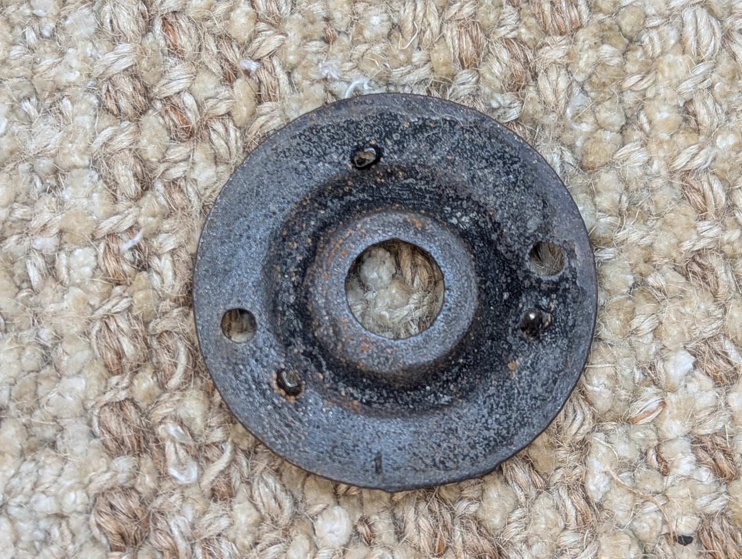 1 15/16" Antique Cast Iron Rosette Escutcheon For Door Knob