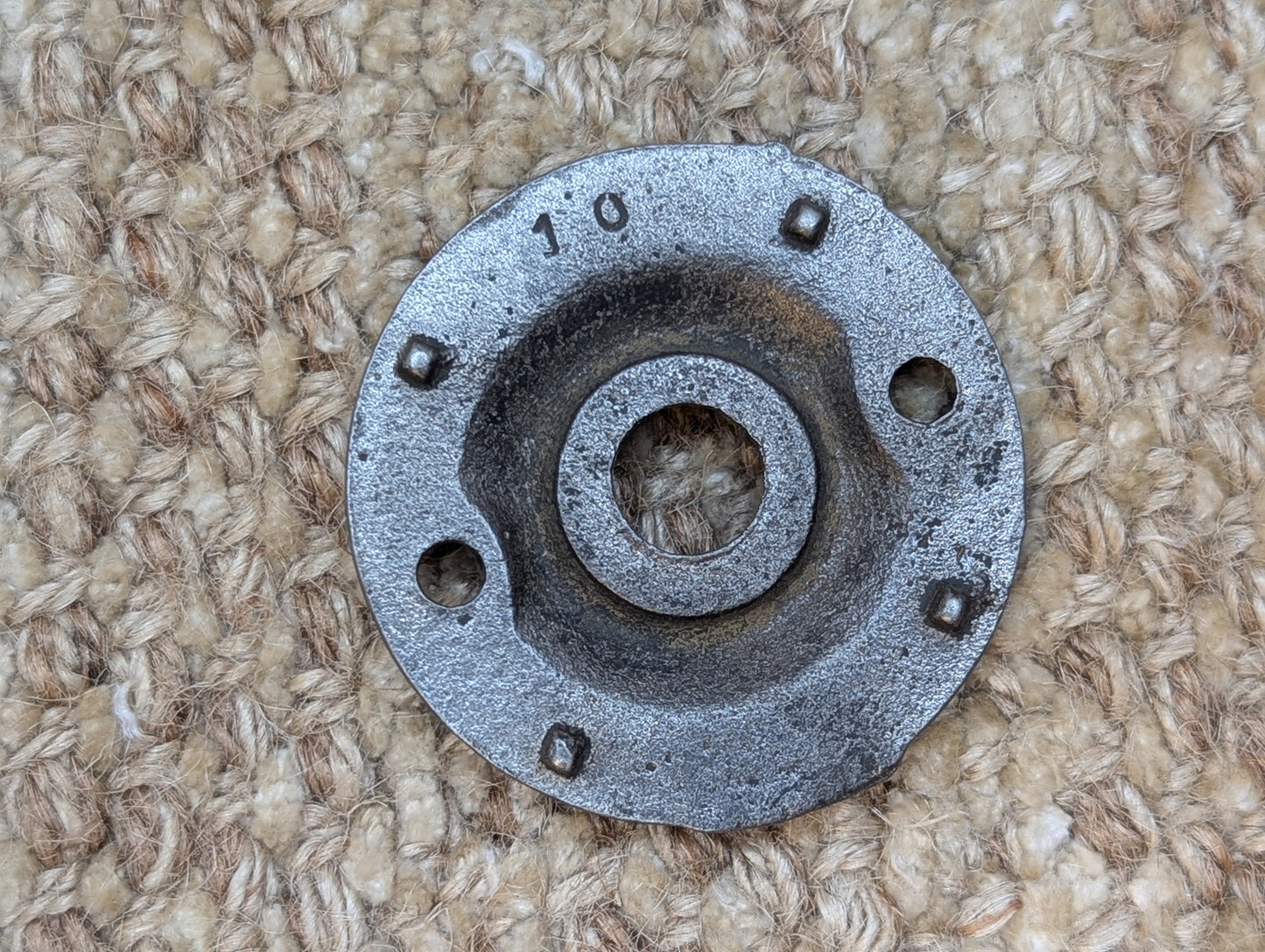 1 15/16" Antique Cast Iron Rosette Escutcheon For Door Knob