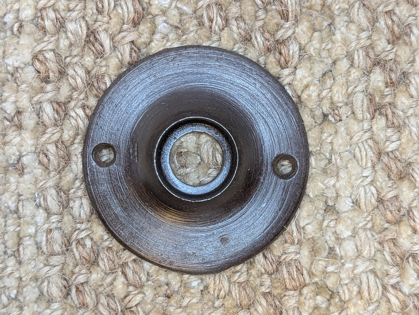 2 1/8" Antique Cast Iron Rosette Escutcheon For Door Knob