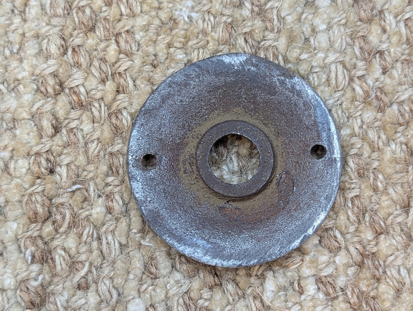2 1/8" Antique Cast Iron Rosette Escutcheon For Door Knob