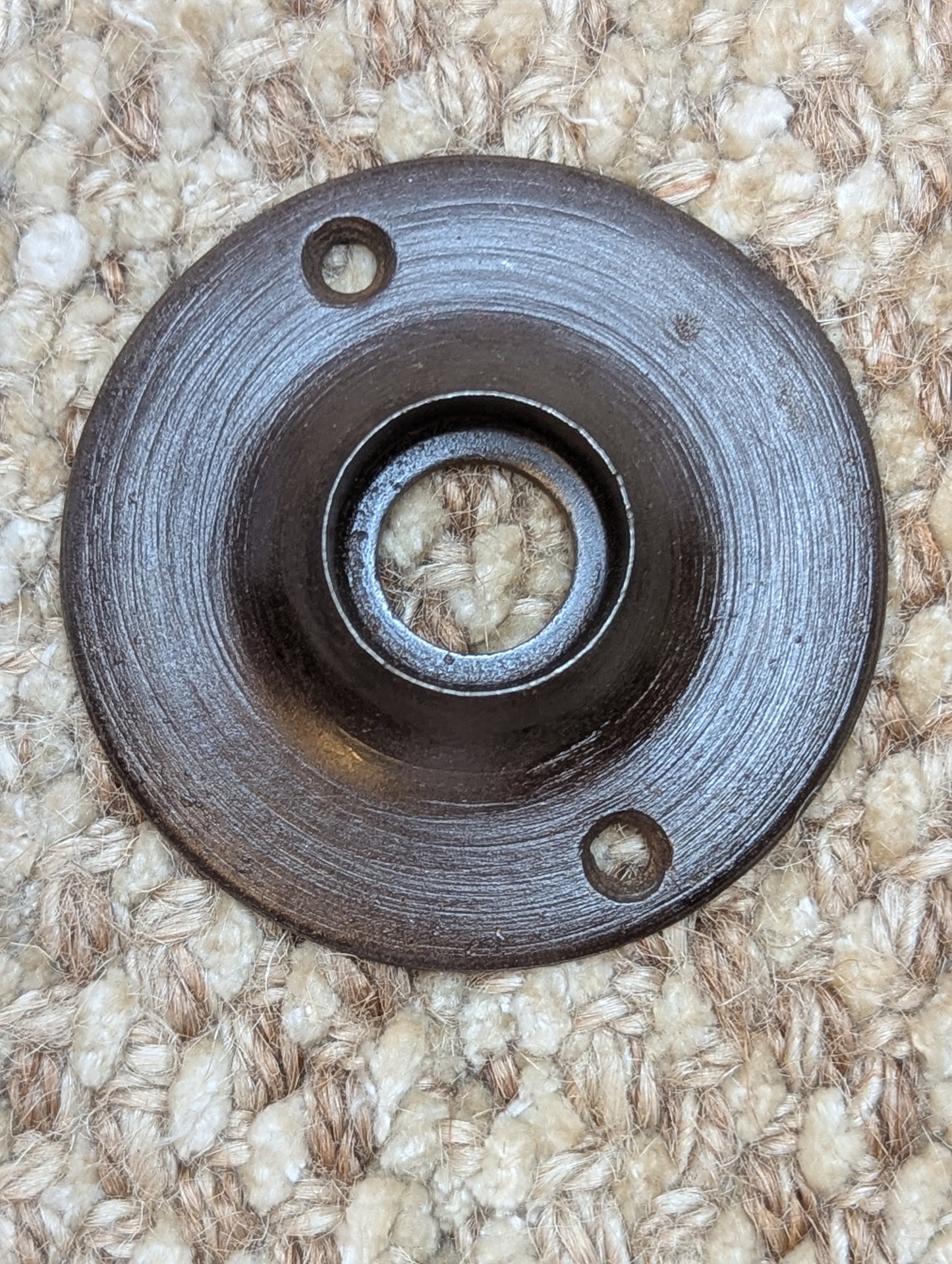2 1/8" Antique Cast Iron Rosette Escutcheon For Door Knob