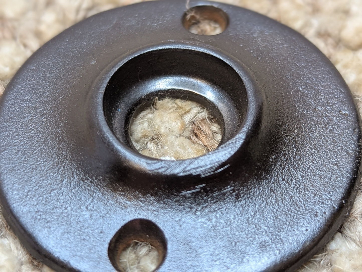 1 15/16" Antique Cast Iron Rosette Escutcheon For Door Knob