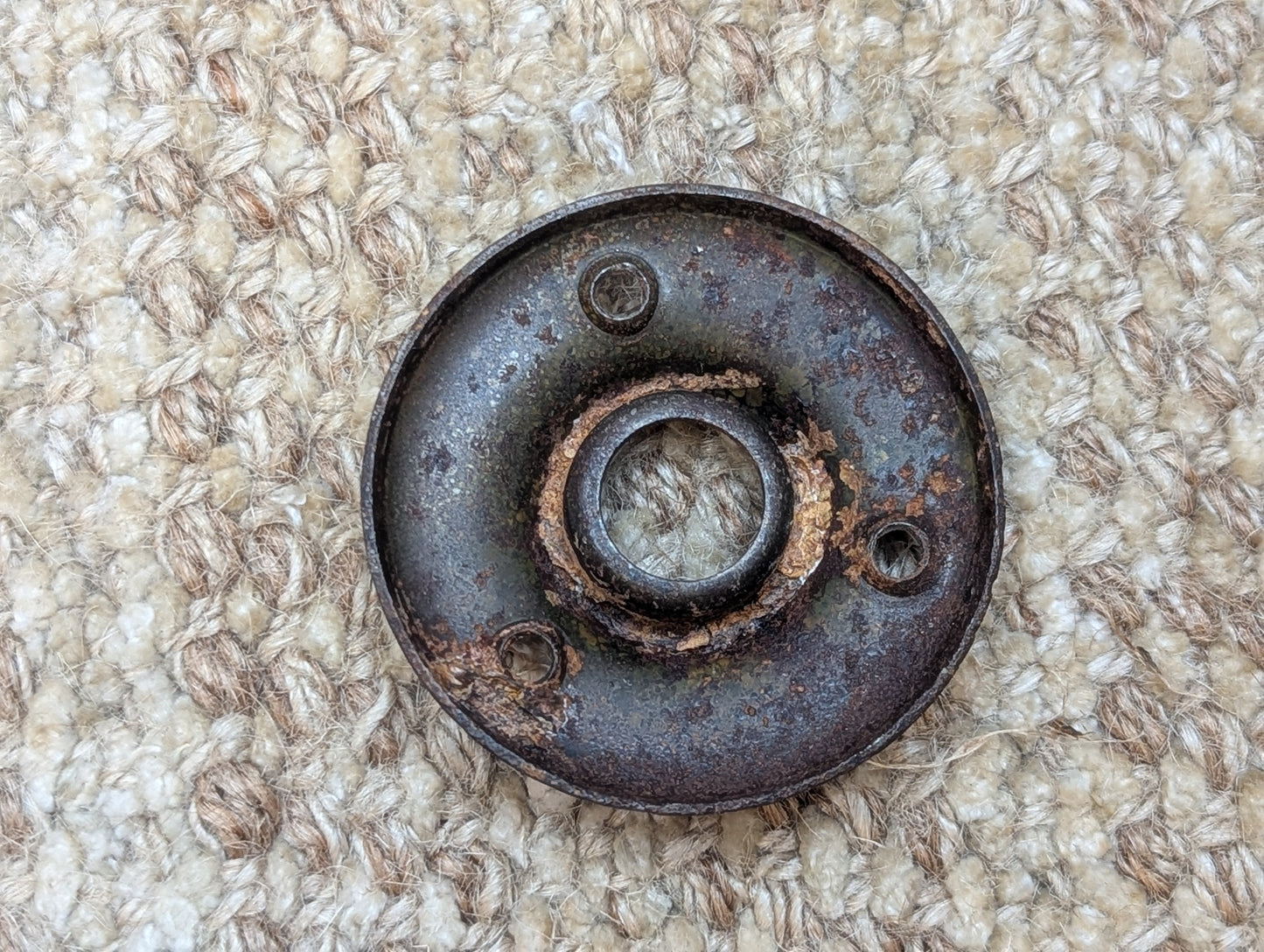 2" Antique Steel Rosette Escutcheon For Door Knob