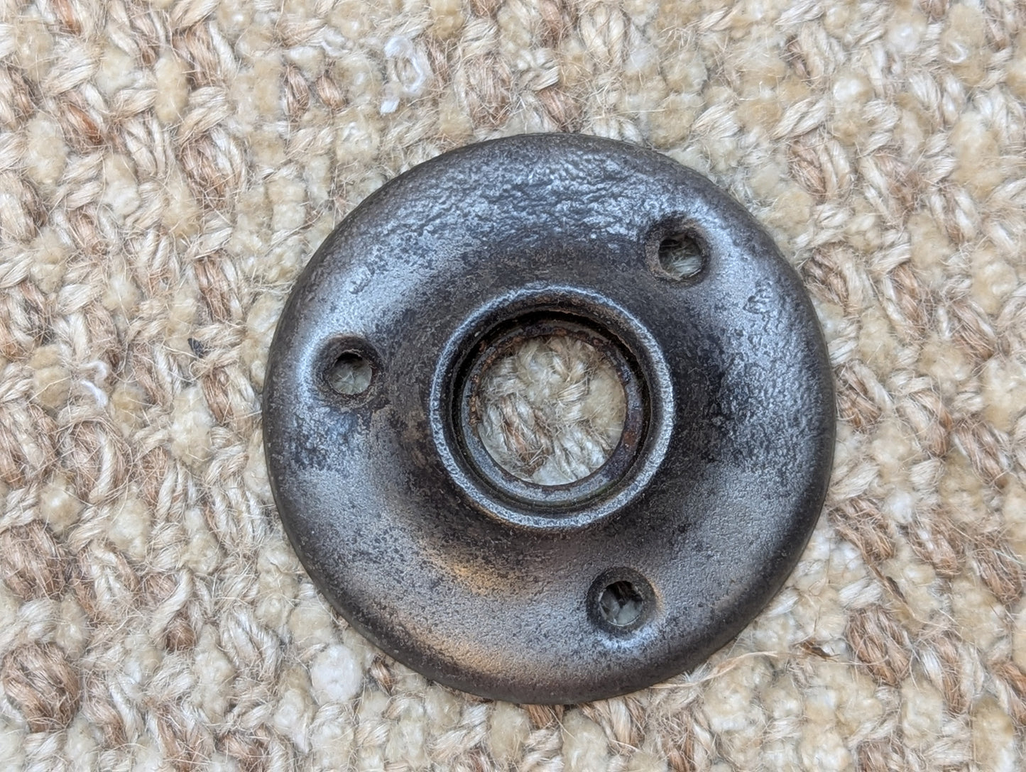 2" Antique Steel Rosette Escutcheon For Door Knob