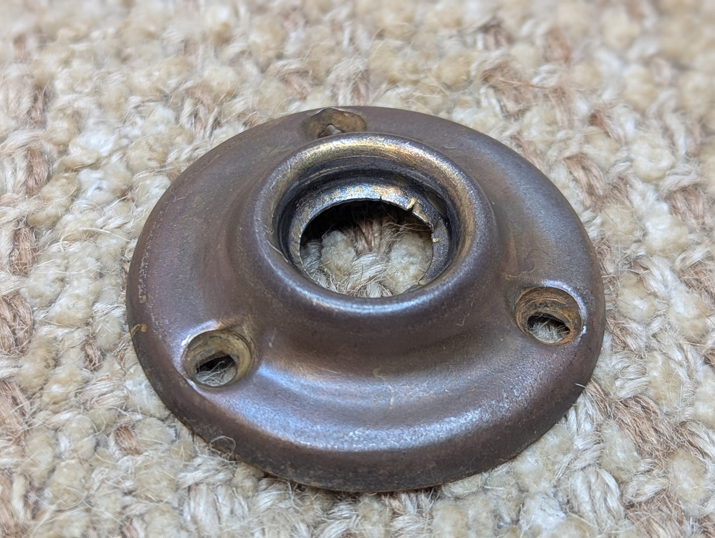 1 15/16" Antique Brass Plated Steel Rosette Escutcheon For Door Knob