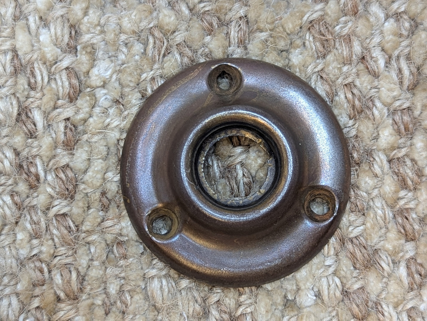 1 15/16" Antique Brass Plated Steel Rosette Escutcheon For Door Knob