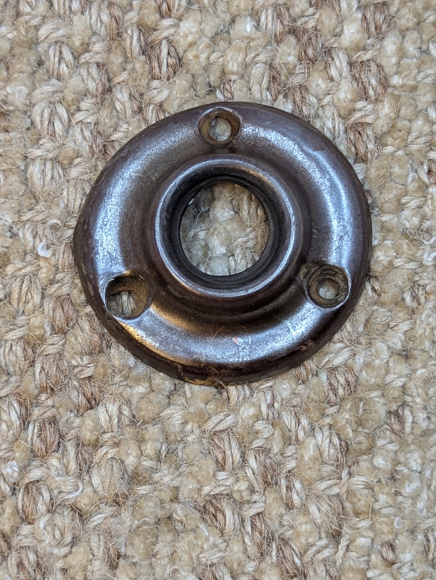 1 15/16" Antique Brass Plated Steel Rosette Escutcheon For Door Knob