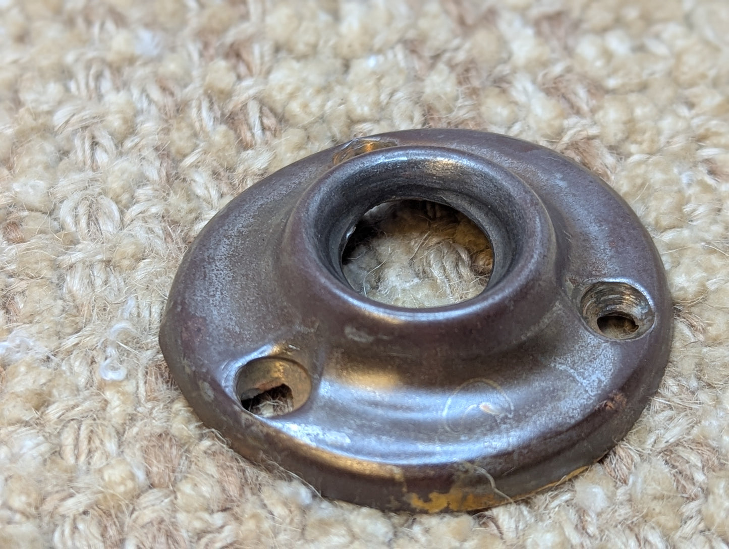 1 15/16" Antique Brass Plated Steel Rosette Escutcheon For Door Knob