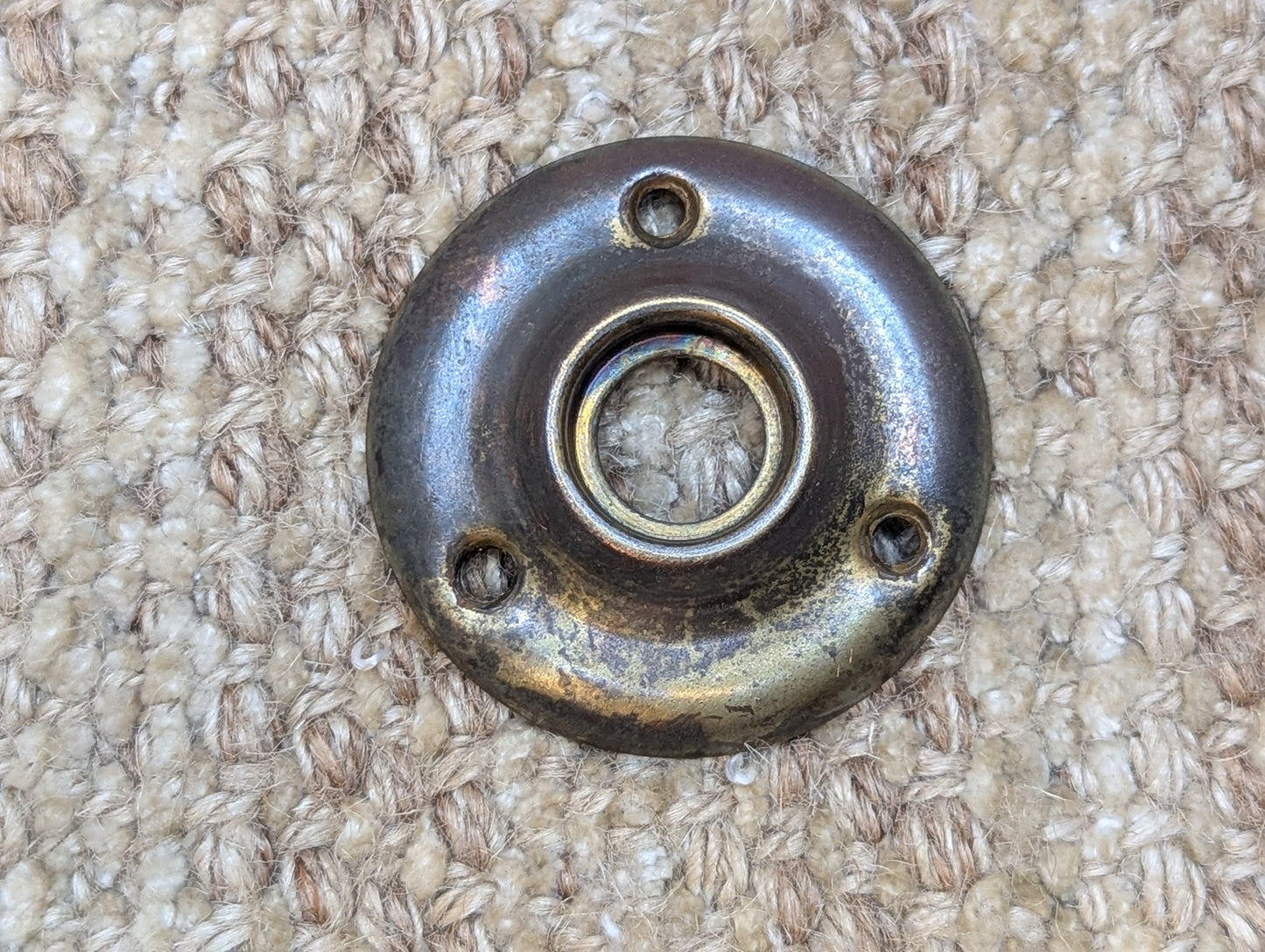 2" Antique Brass Plated Steel Rosette Escutcheon For Door Knob