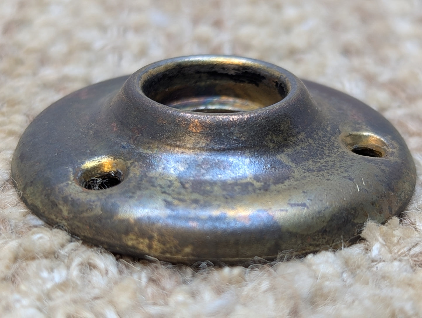 2" Antique Brass Plated Steel Rosette Escutcheon For Door Knob
