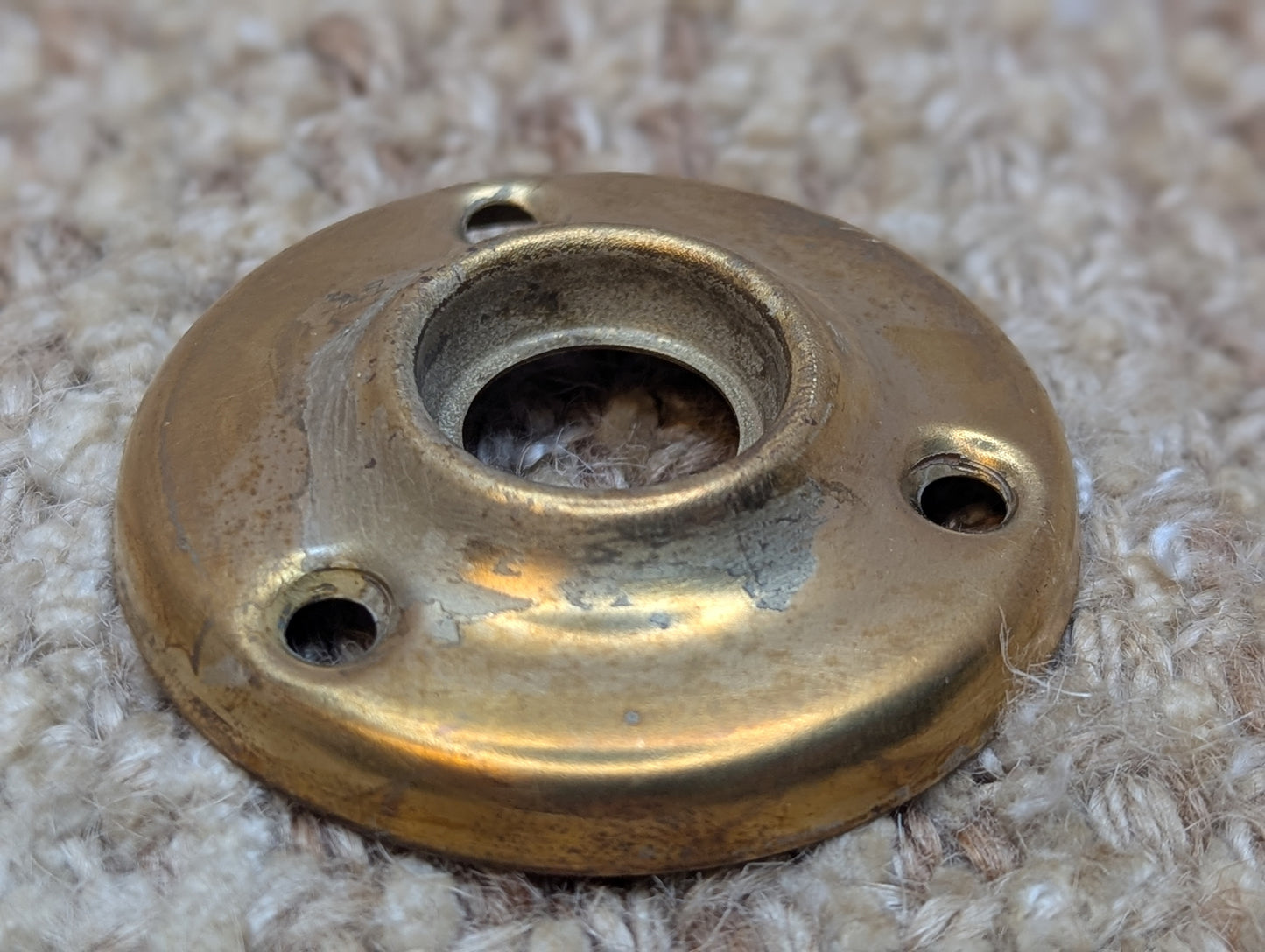 2" Antique Brass Plated Steel Rosette Escutcheon For Door Knob