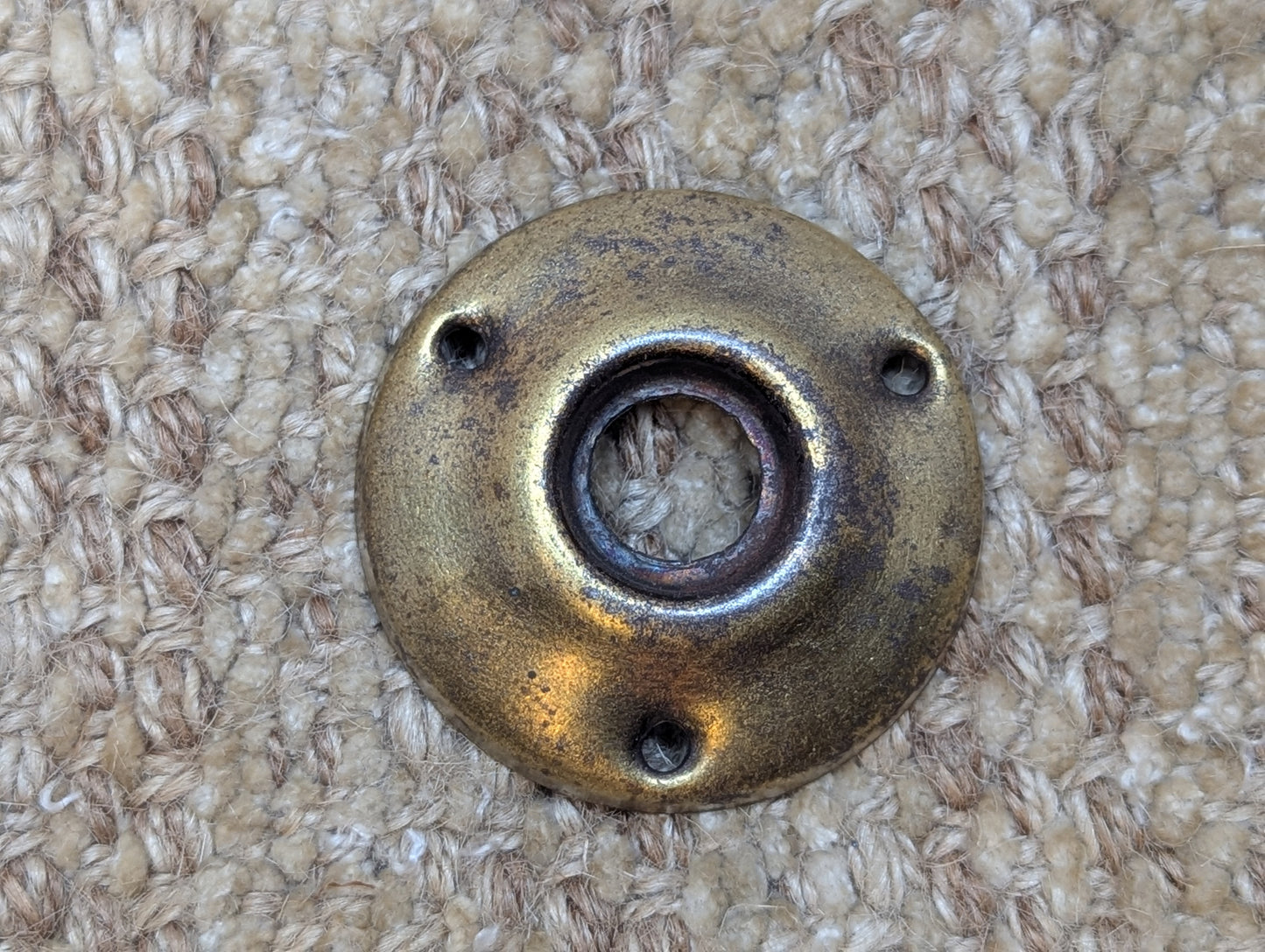 2" Antique Brass Plated Steel Rosette Escutcheon For Door Knob