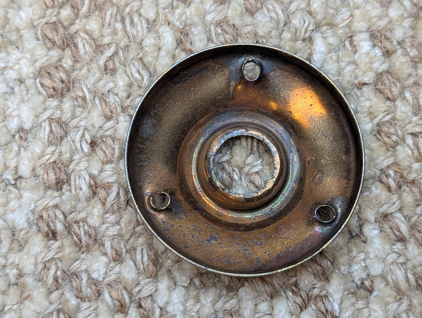 2" Antique Brass Plated Steel Rosette Escutcheon For Door Knob