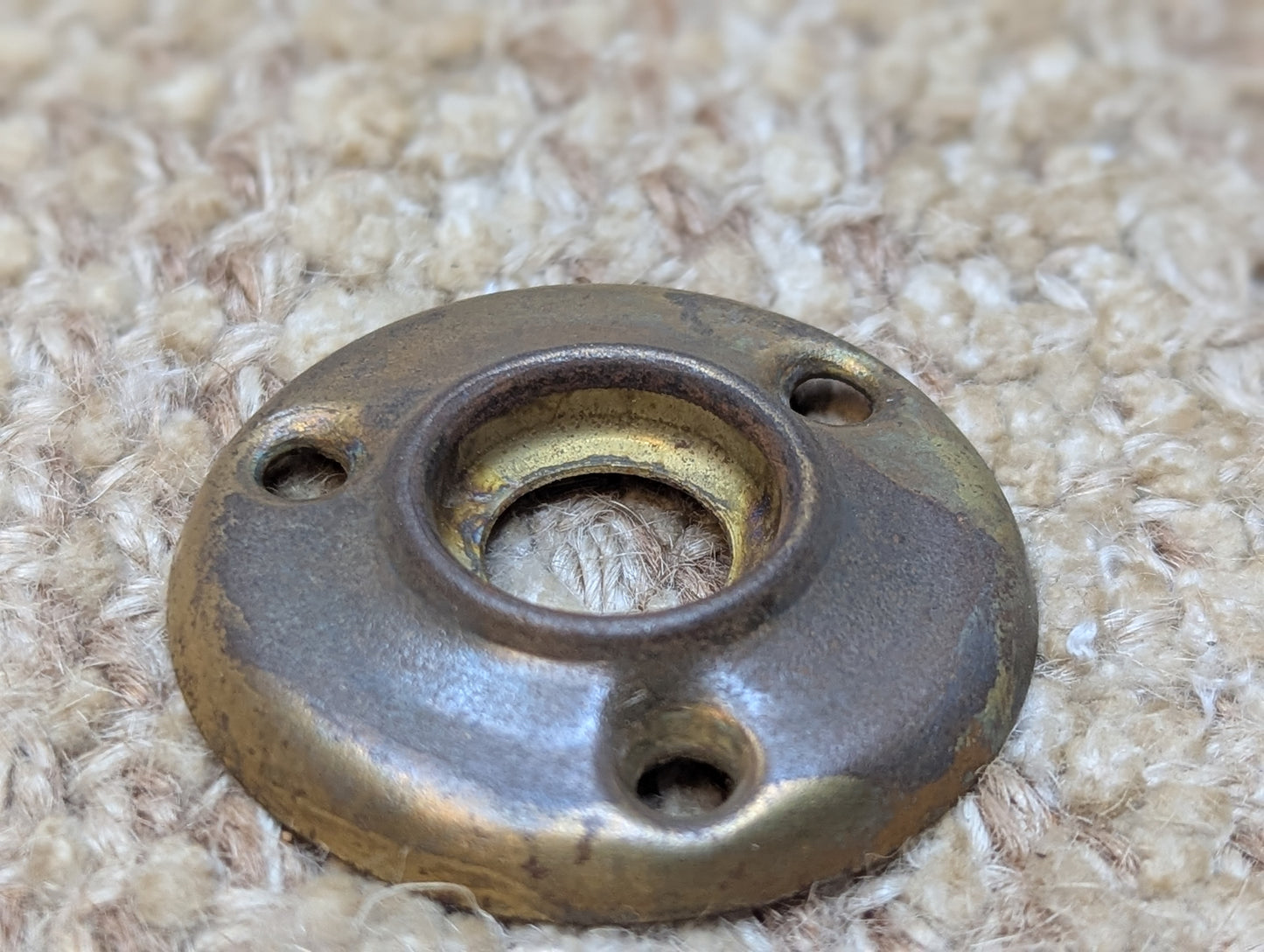 1 3/4" Antique Brass Plated Steel Rosette Escutcheon For Door Knob