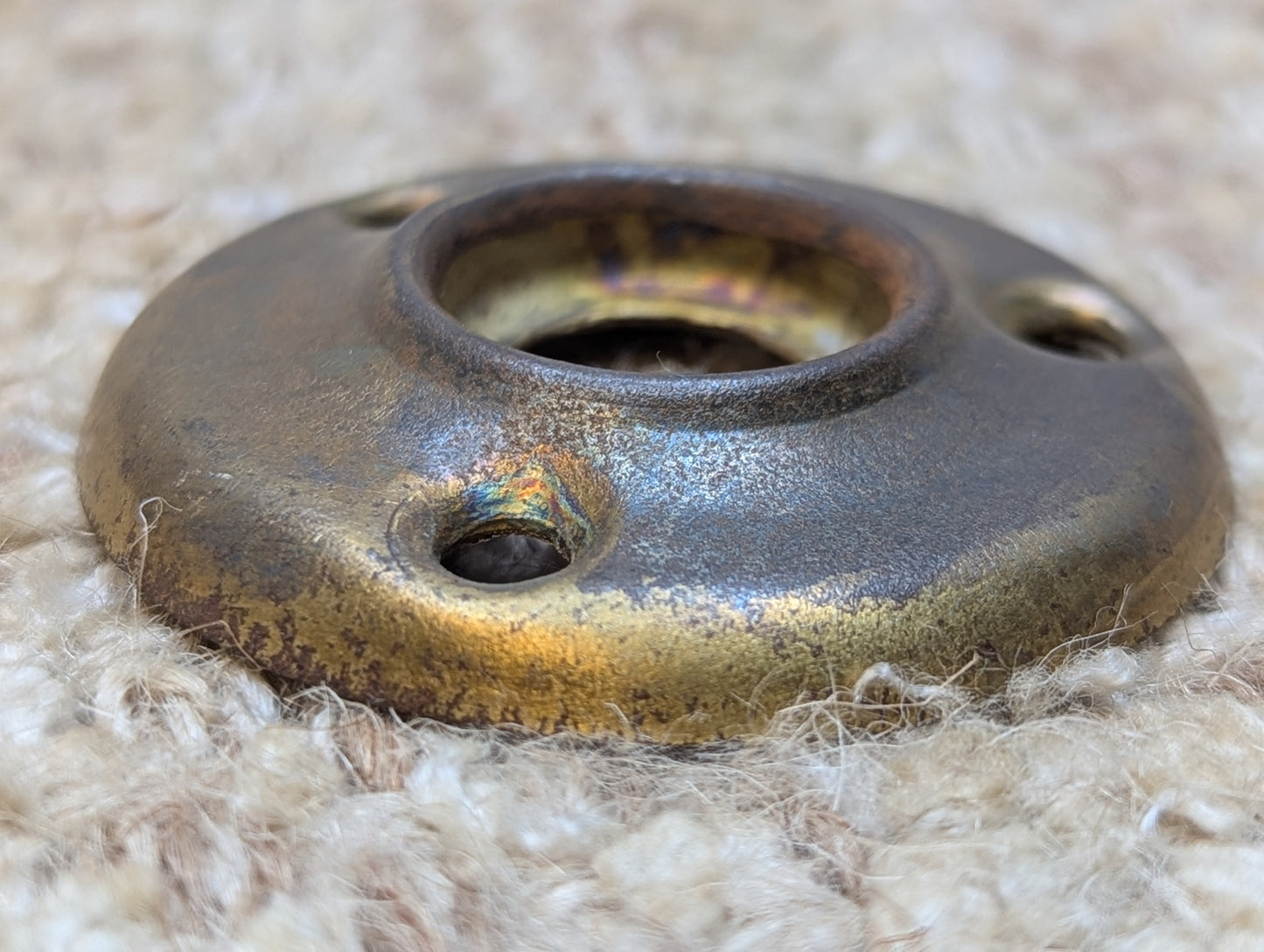 1 3/4" Antique Brass Plated Steel Rosette Escutcheon For Door Knob