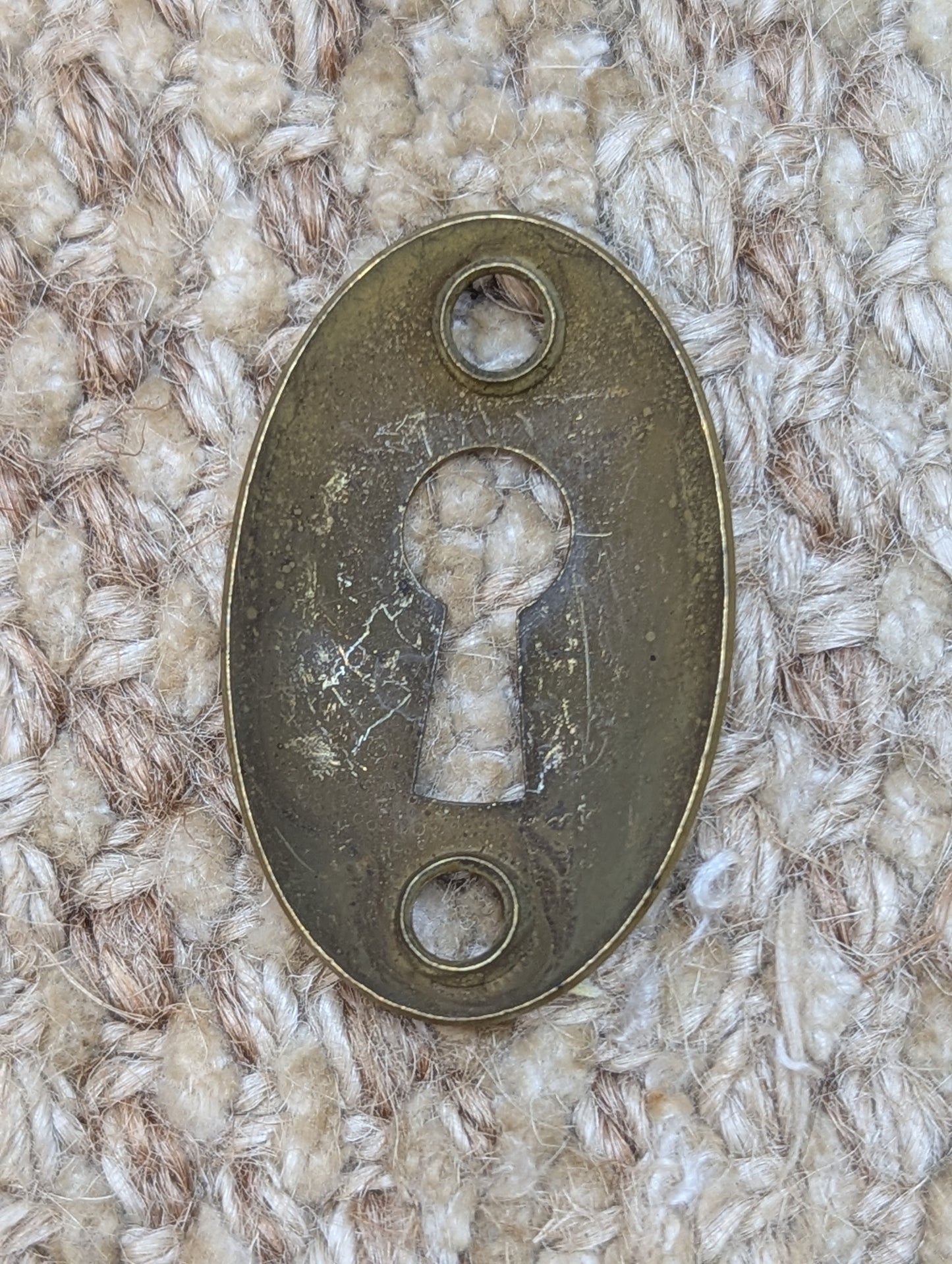 Antique Brass Plated Steel Key Hole Cover Escutcheon