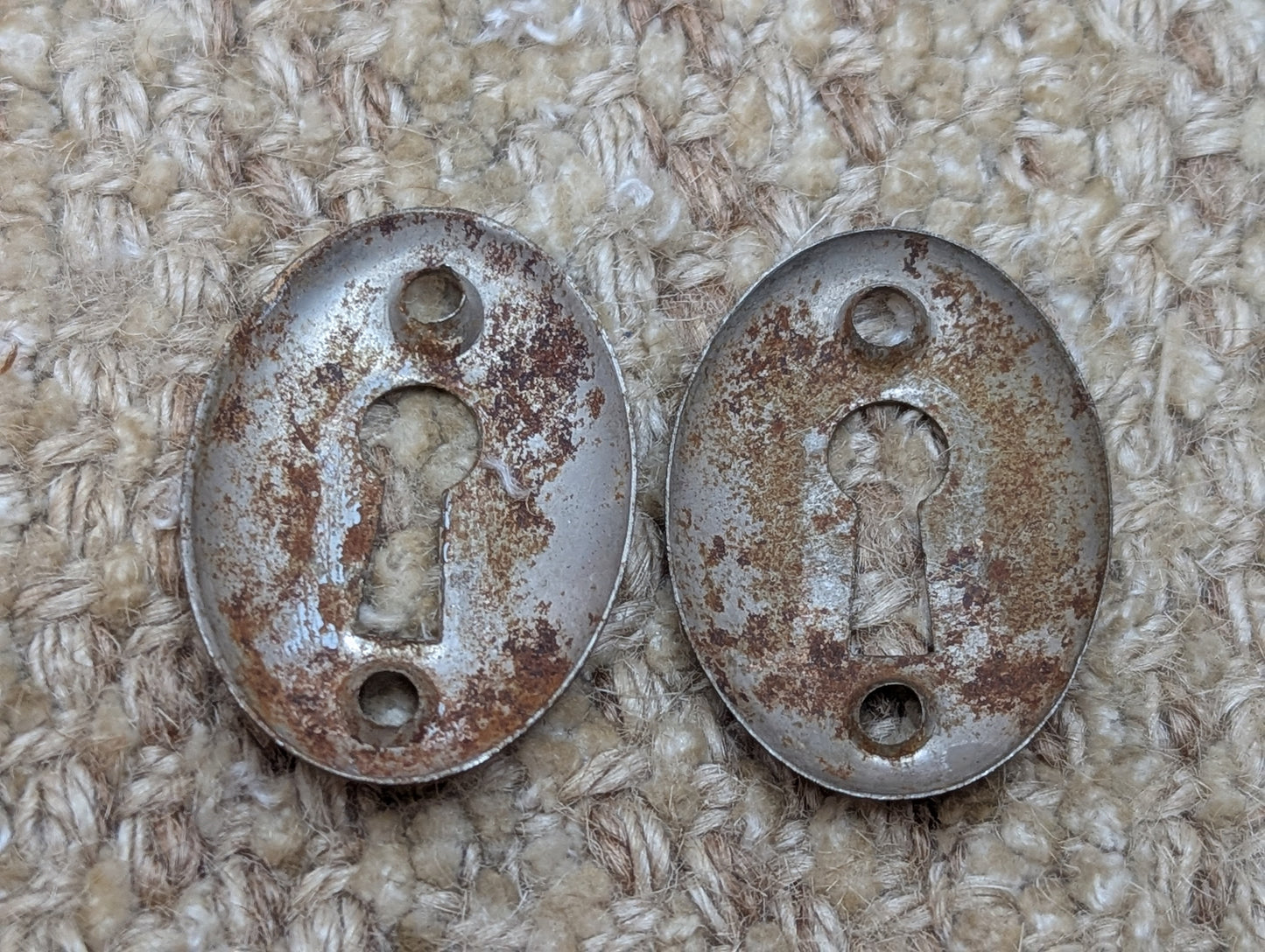Pair Of Antique Steel Key Hole Cover Escutcheon