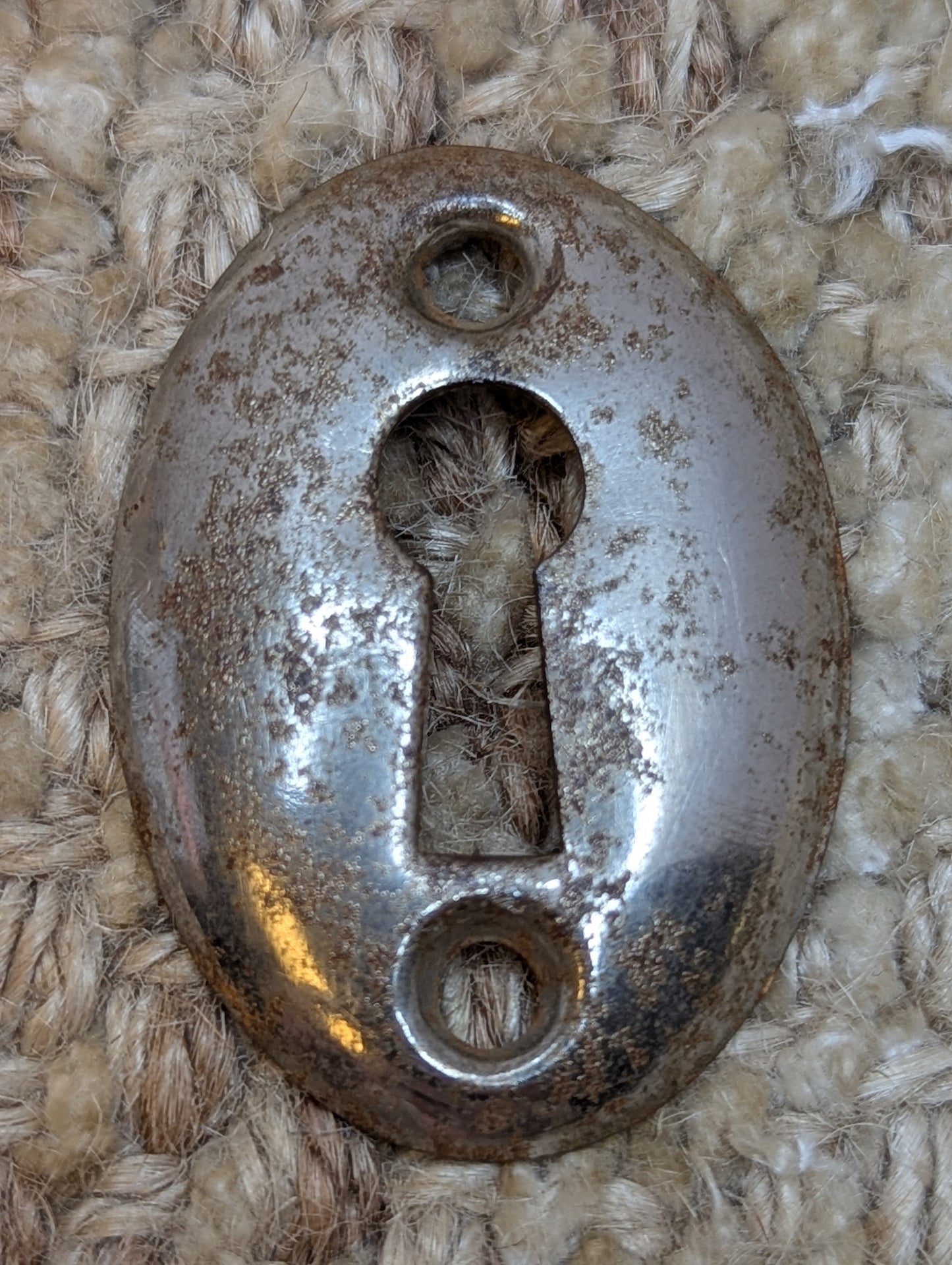 Pair Of Antique Steel Key Hole Cover Escutcheon