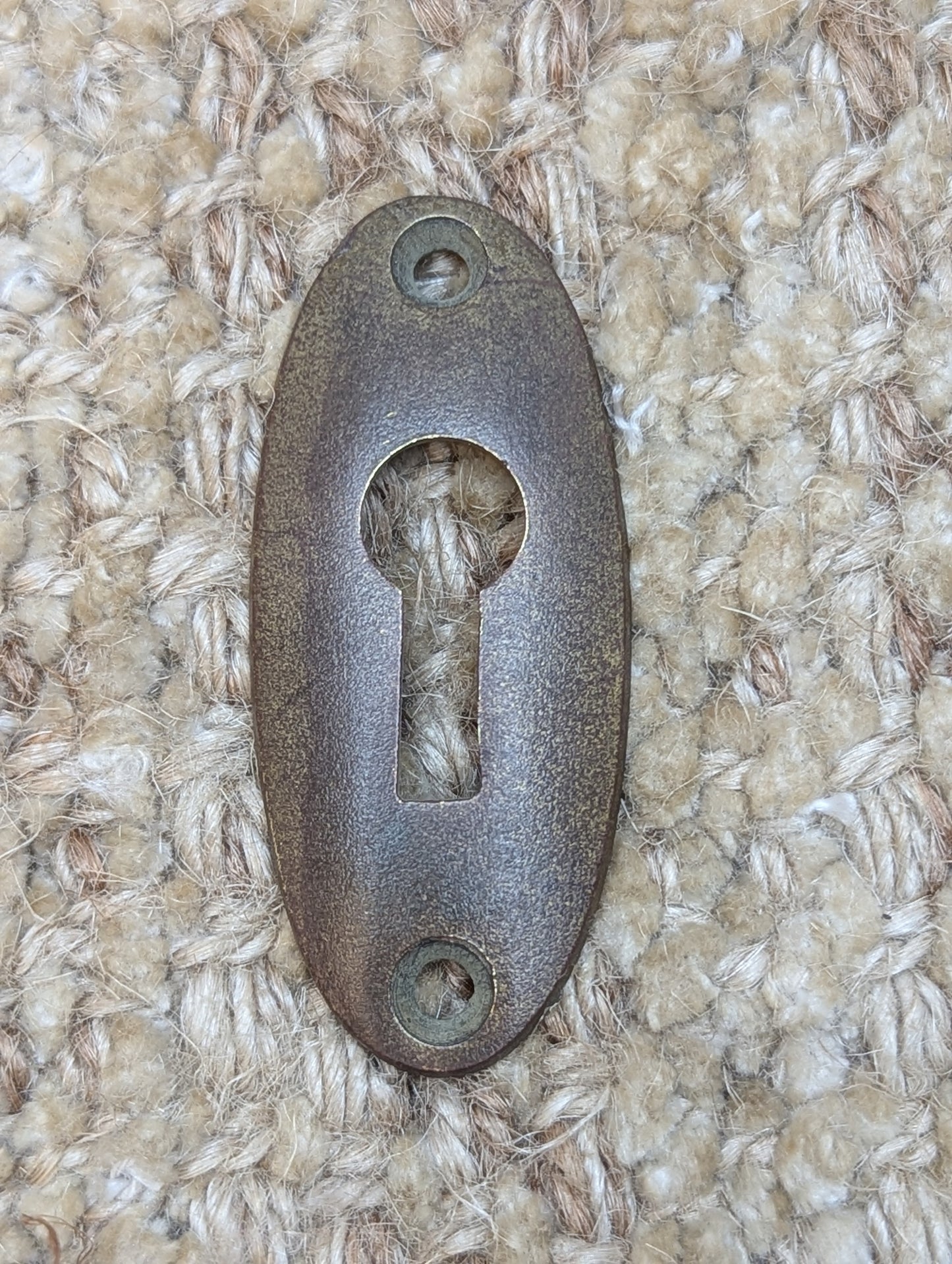 Antique Cast Brass Key Hole Cover Escutcheon