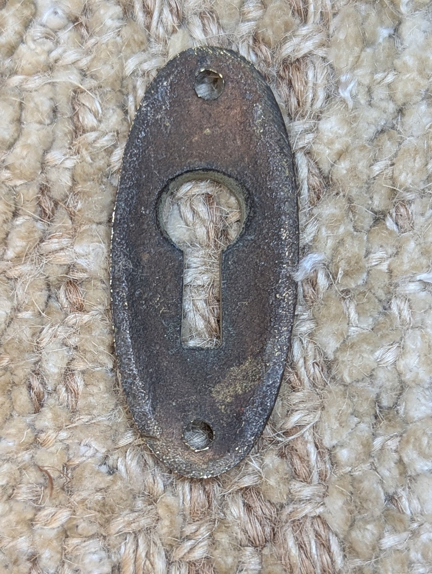 Antique Cast Brass Key Hole Cover Escutcheon
