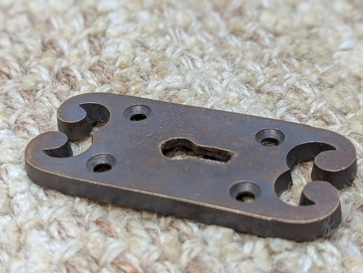 Antique Cast Brass Key Hole Cover Escutcheon