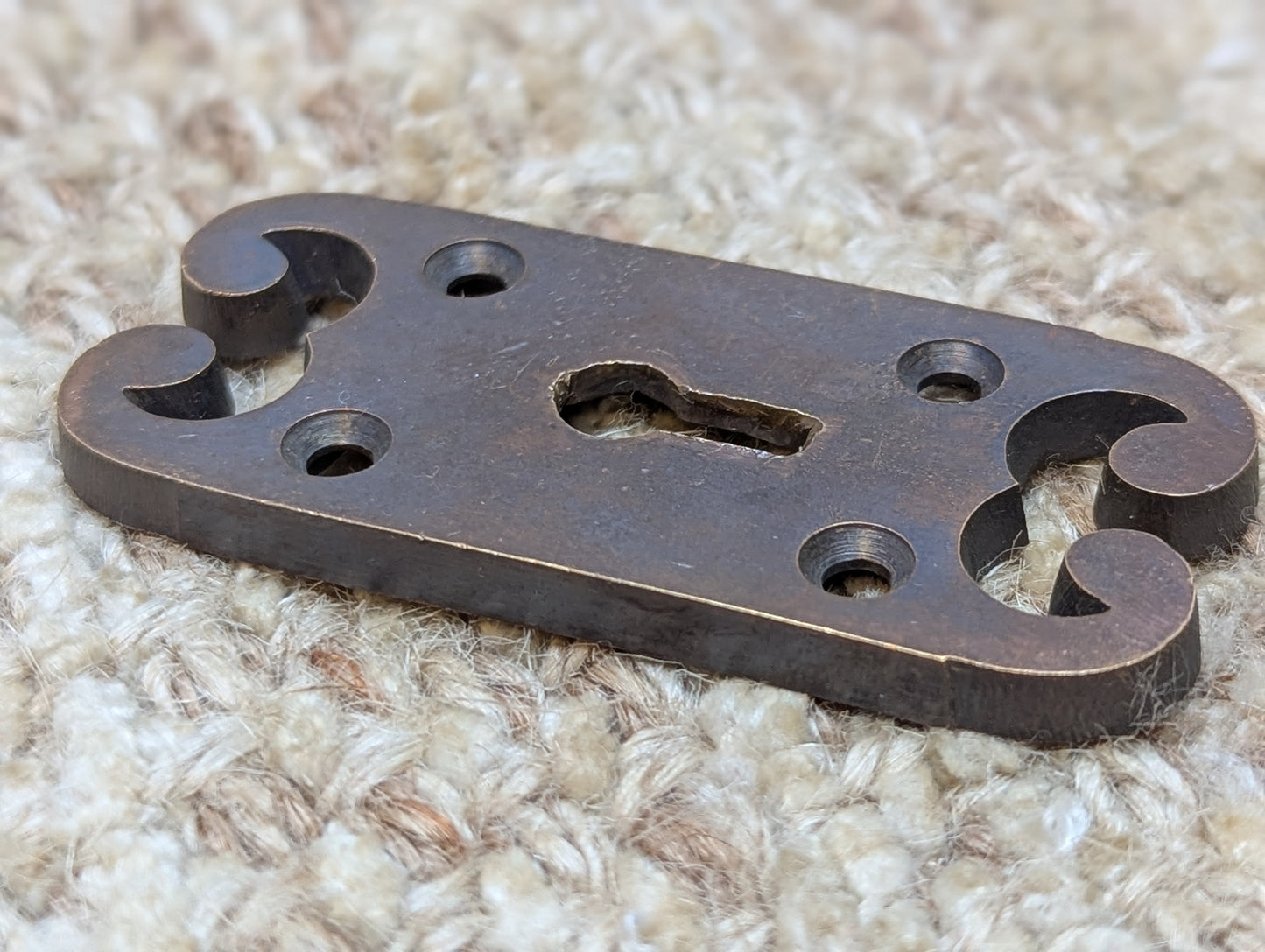 Antique Cast Brass Key Hole Cover Escutcheon