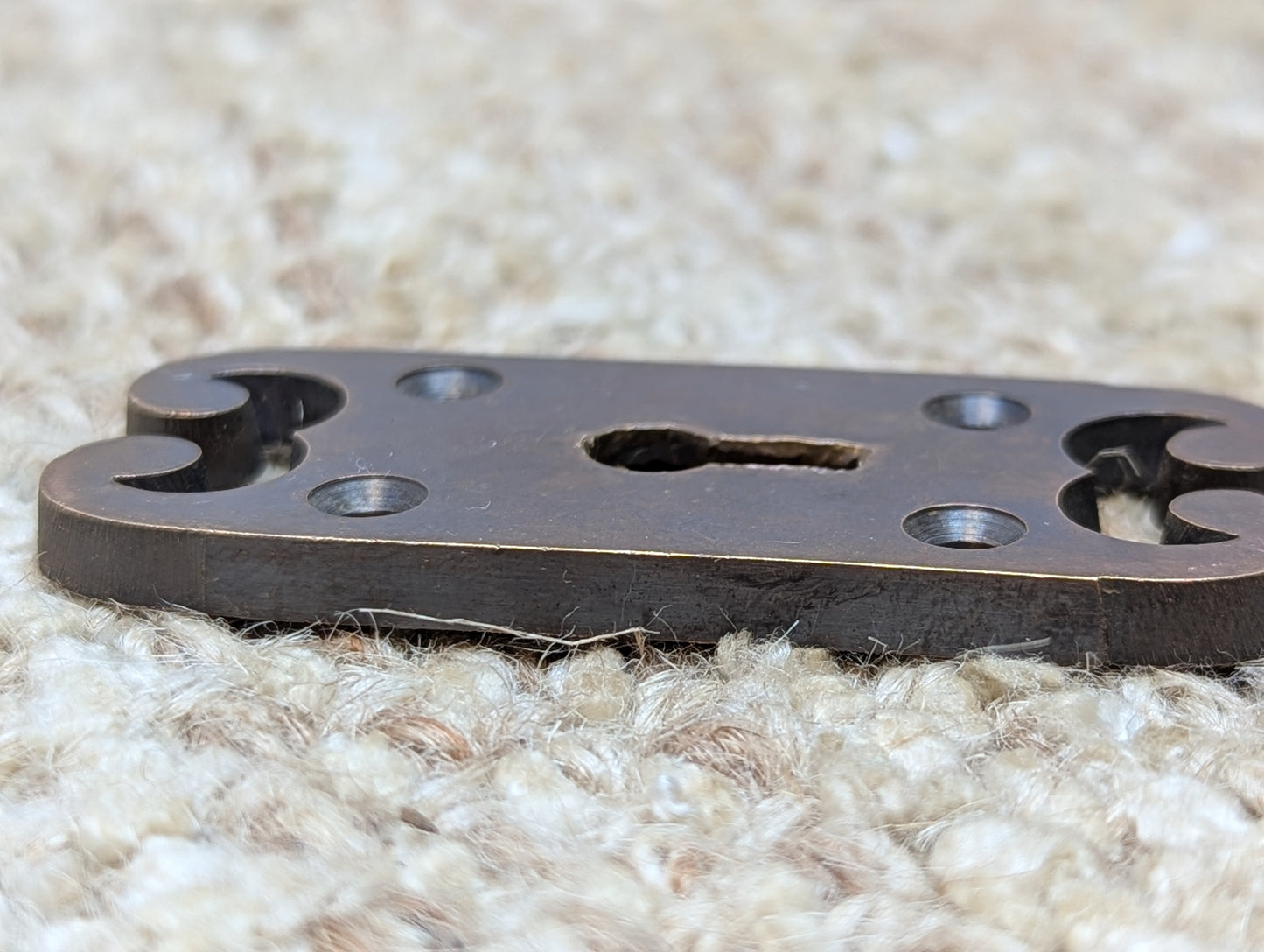 Antique Cast Brass Key Hole Cover Escutcheon