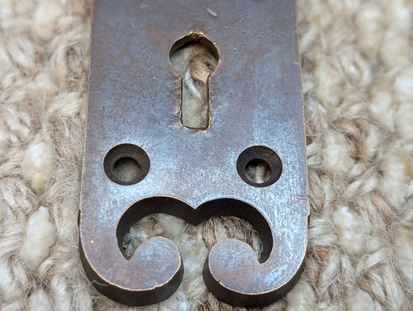 Antique Cast Brass Key Hole Cover Escutcheon