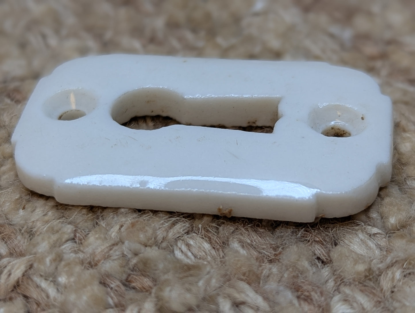 Antique White Porcelain Key Hole Cover Escutcheon