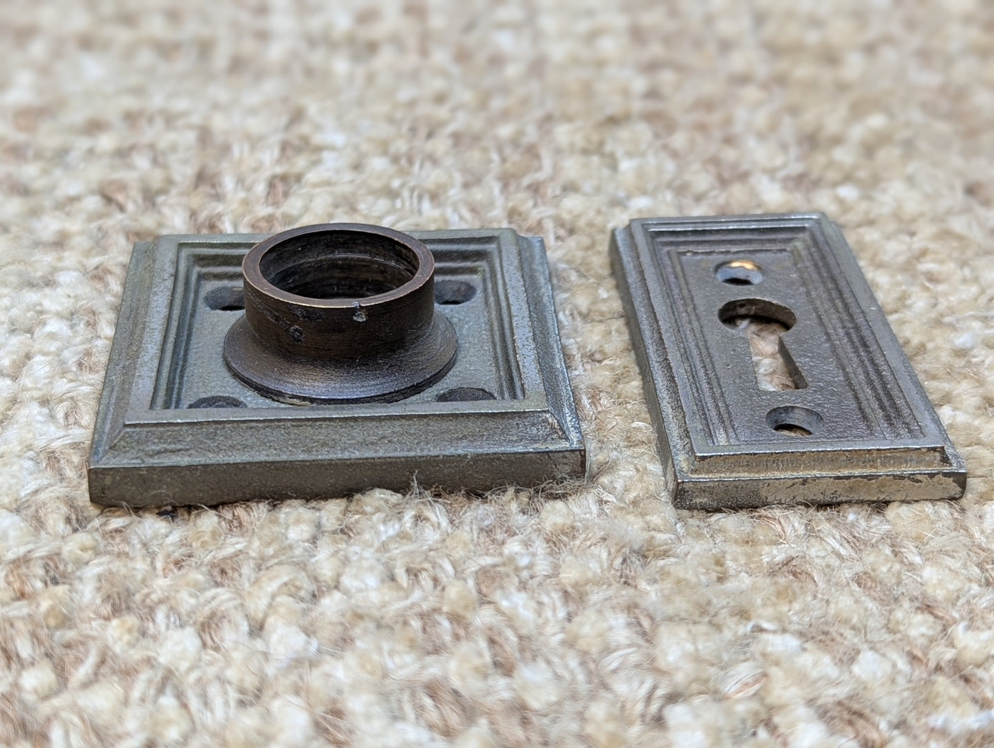 Antique Cast Rosette Escutcheon & Key Hole Cover For Door Knob Rockland #5