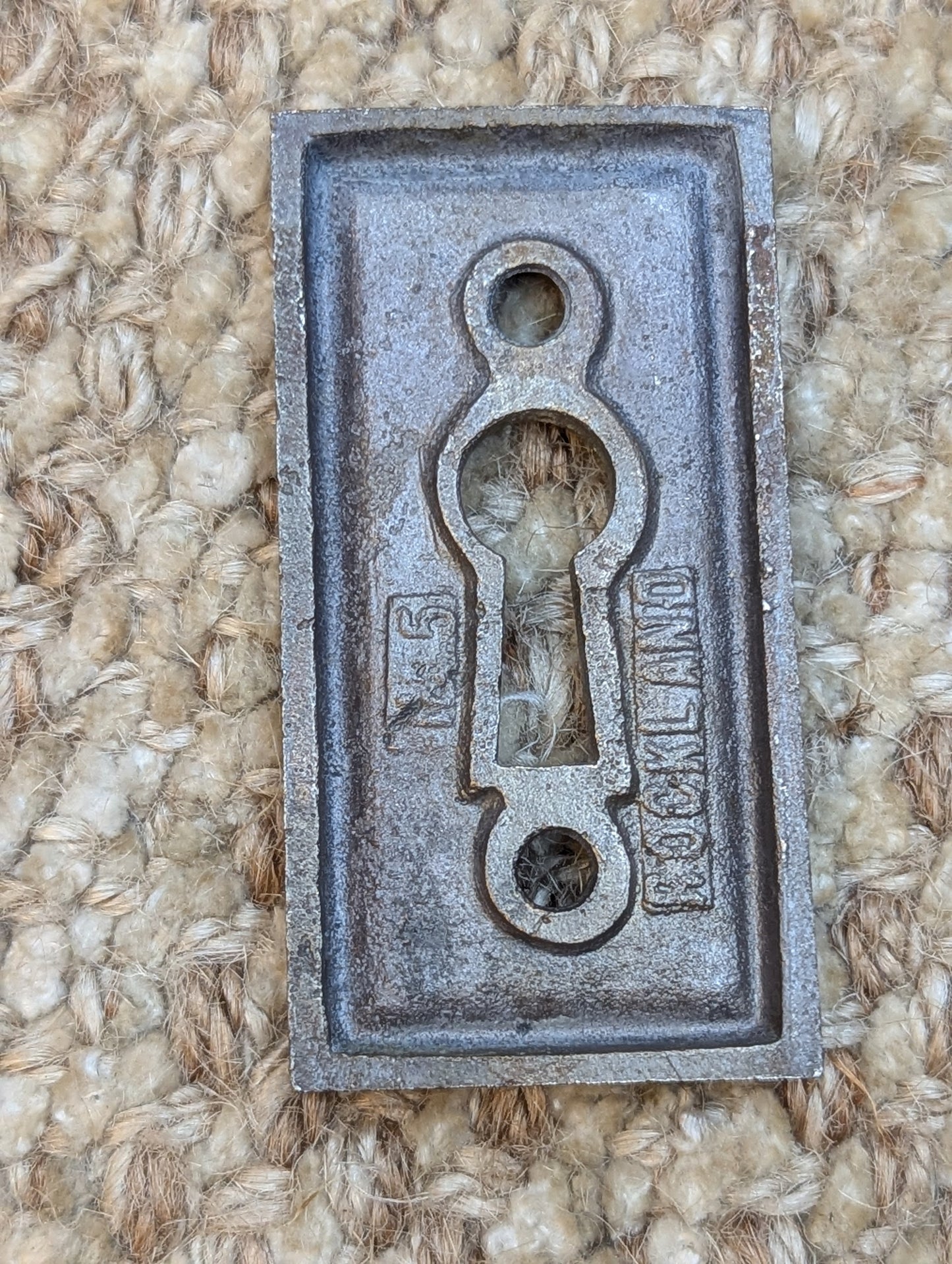 Antique Cast Rosette Escutcheon & Key Hole Cover For Door Knob Rockland #5