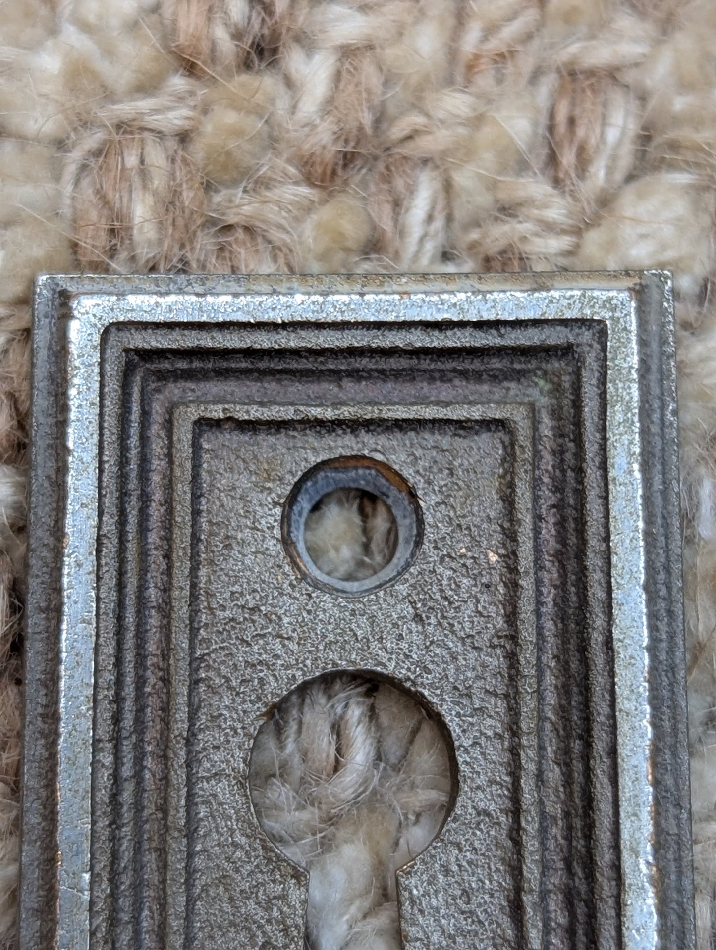 Antique Cast Rosette Escutcheon & Key Hole Cover For Door Knob Rockland #5