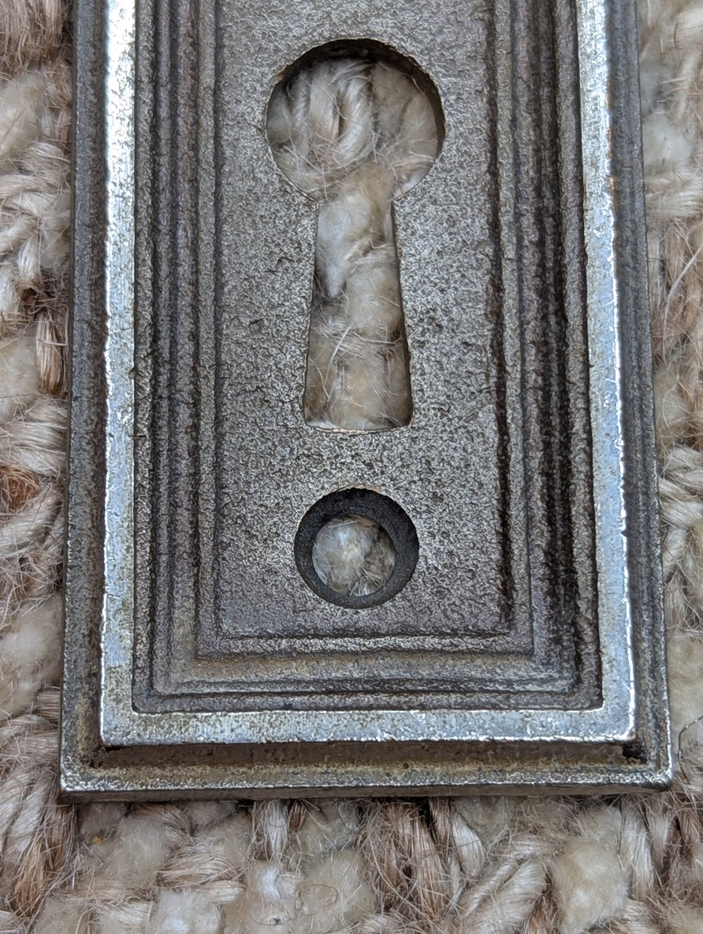 Antique Cast Rosette Escutcheon & Key Hole Cover For Door Knob Rockland #5
