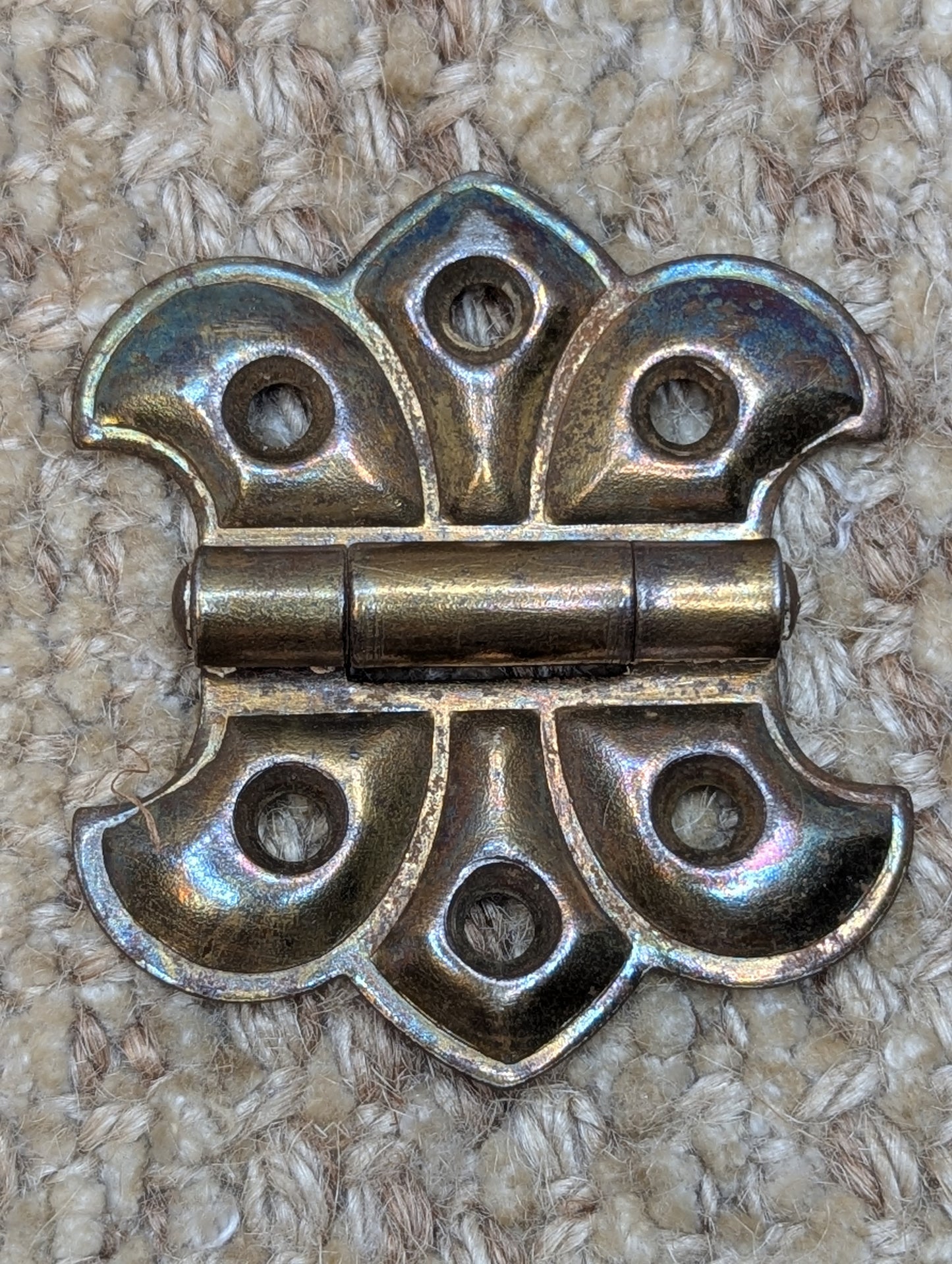 2 1/16" x 1 5/16" Antique Steel Brass Plated Cabinet Door Hinge