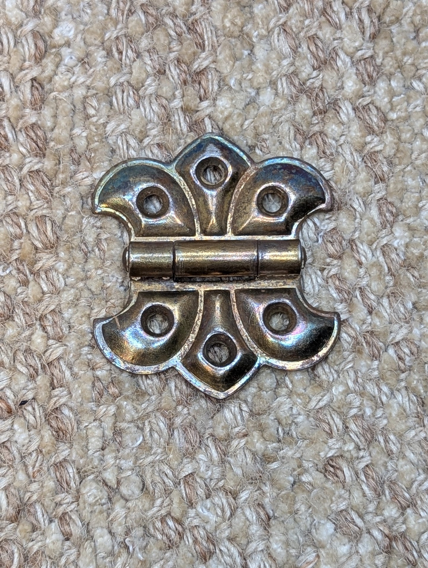 2 1/16" x 1 5/16" Antique Steel Brass Plated Cabinet Door Hinge