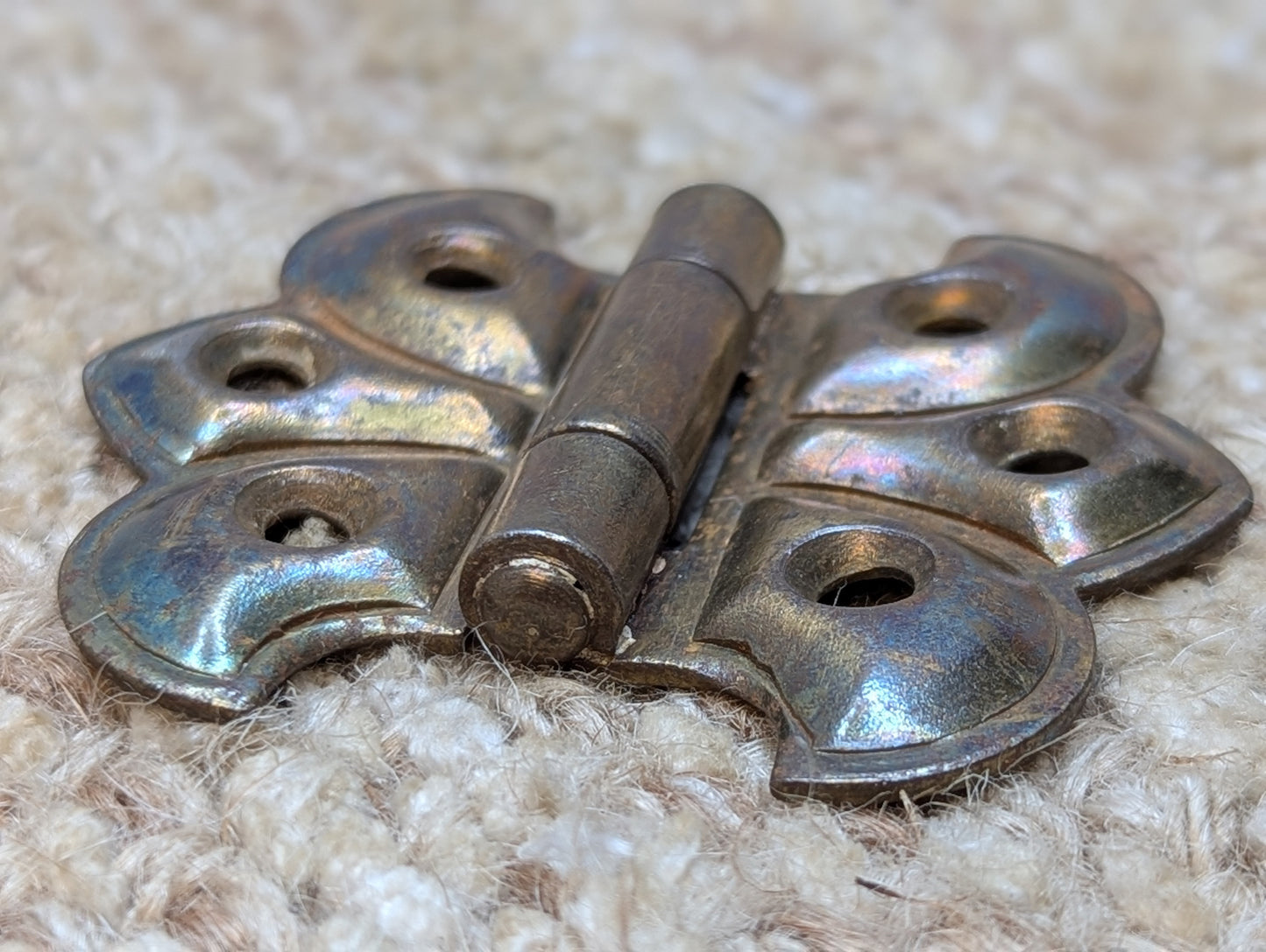 2 1/16" x 1 5/16" Antique Steel Brass Plated Cabinet Door Hinge