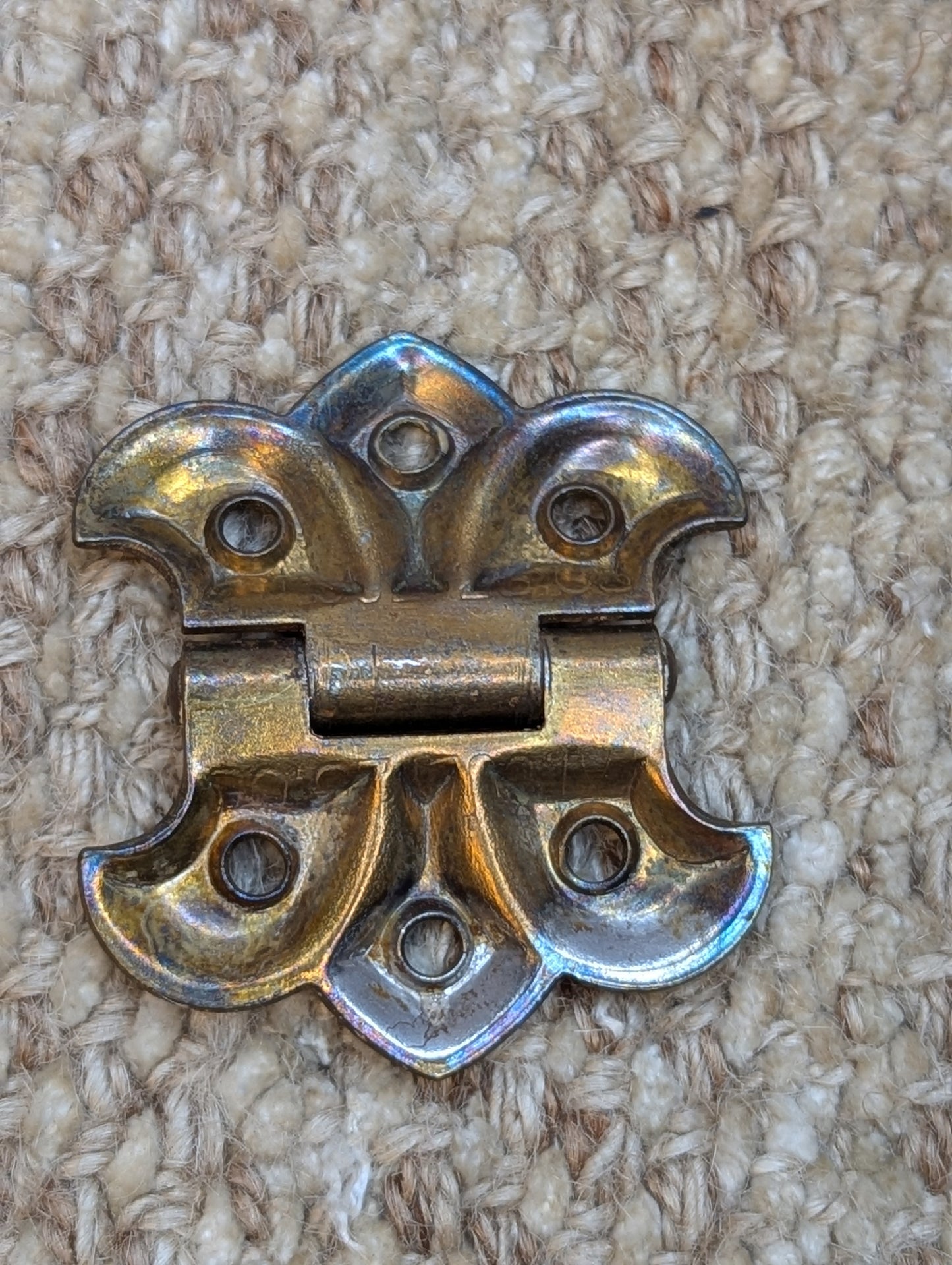 2 1/16" x 1 5/16" Antique Steel Brass Plated Cabinet Door Hinge