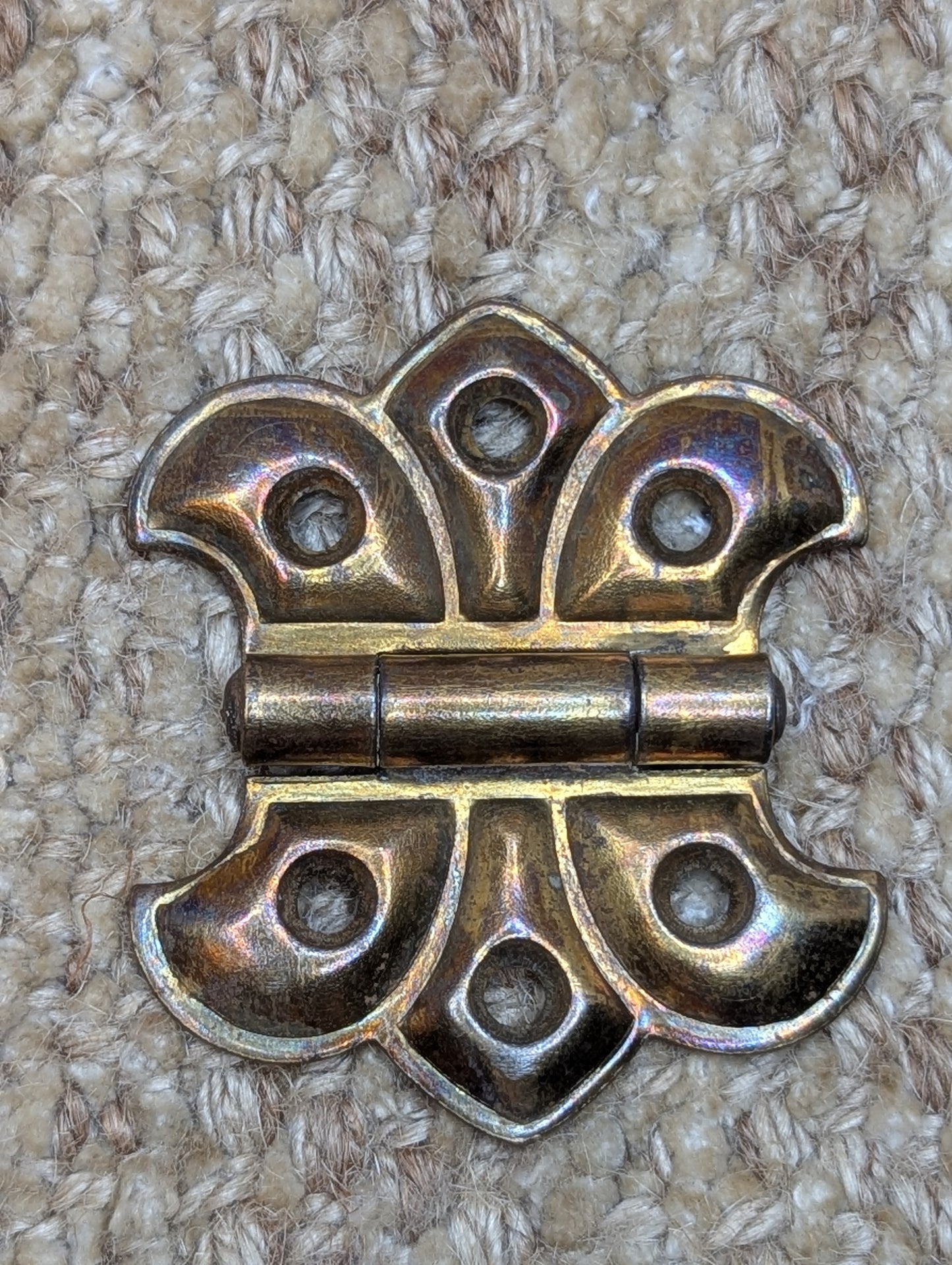 2 1/16" x 1 5/16" Antique Steel Brass Plated Cabinet Door Hinge