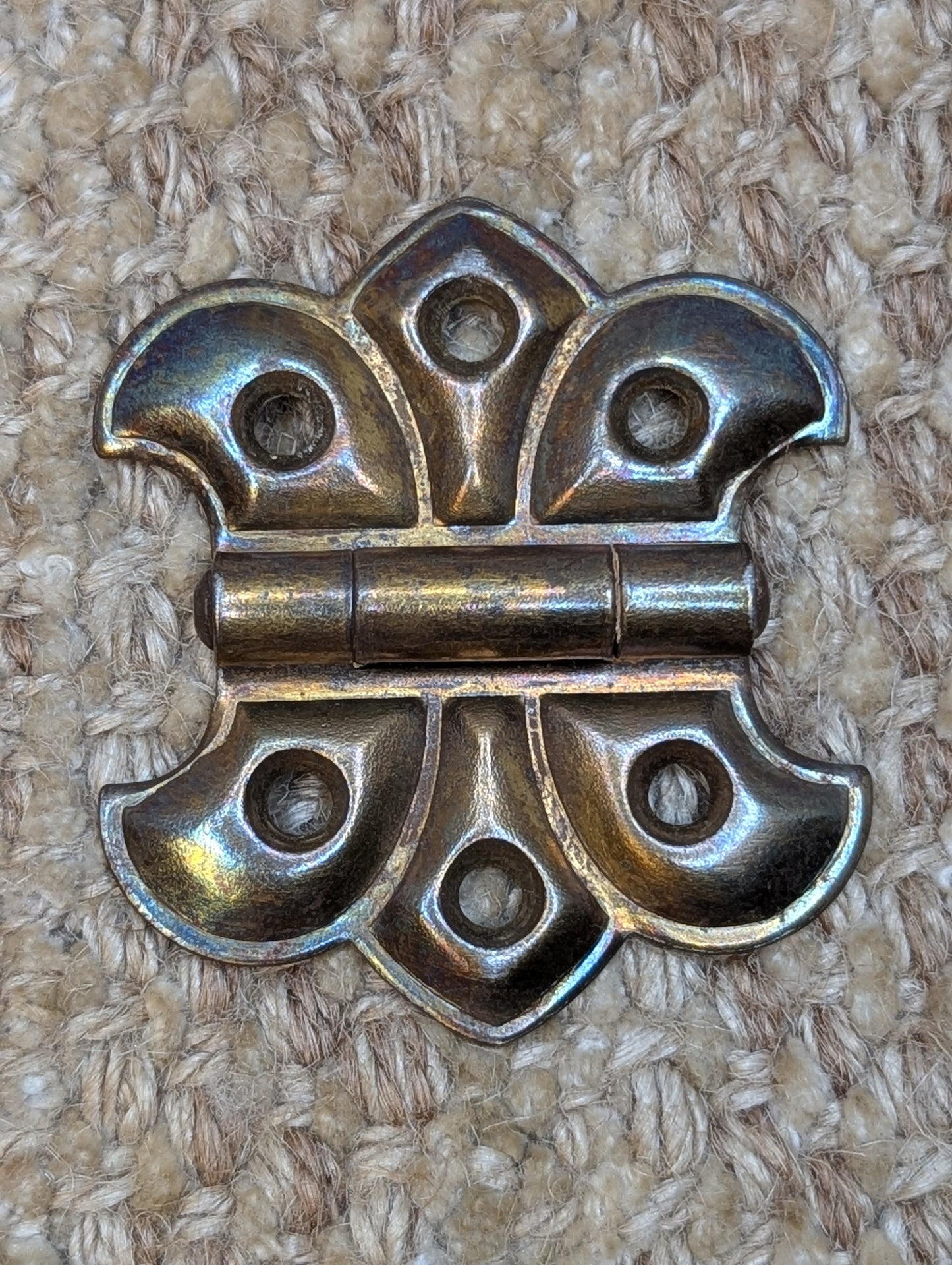 2 1/16" x 1 5/16" Antique Steel Brass Plated Cabinet Door Hinge