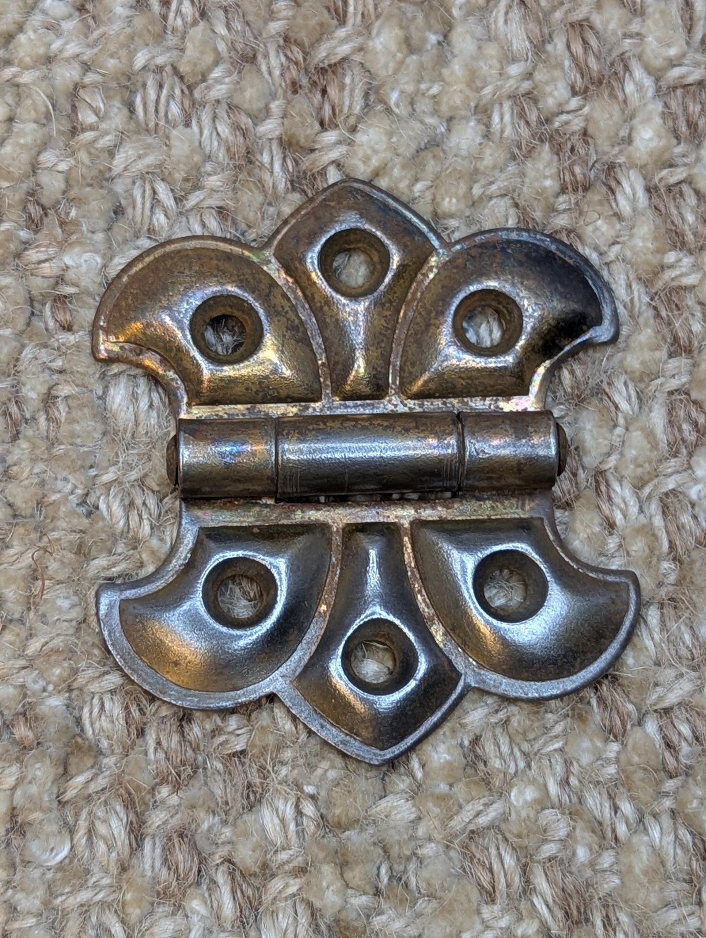 2 1/16" x 1 5/16" Antique Steel Brass Plated Cabinet Door Hinge