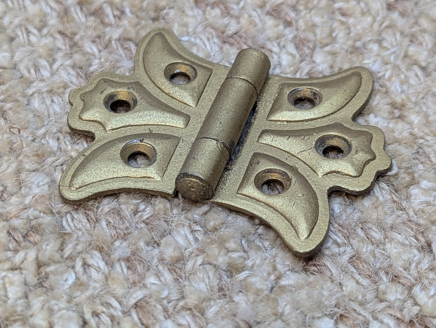 2" x 2 1/2" Antique Steel Brass Painted Cabinet Door Hinge