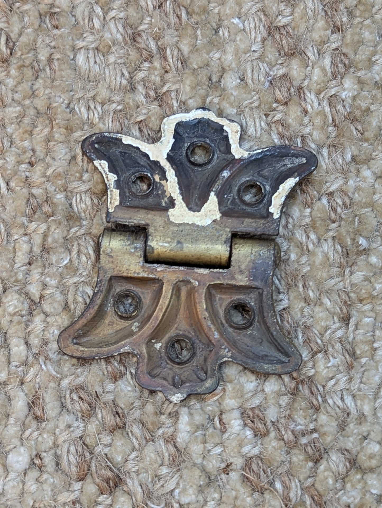 2" x 2 1/2" Antique Steel Brass Painted Cabinet Door Hinge